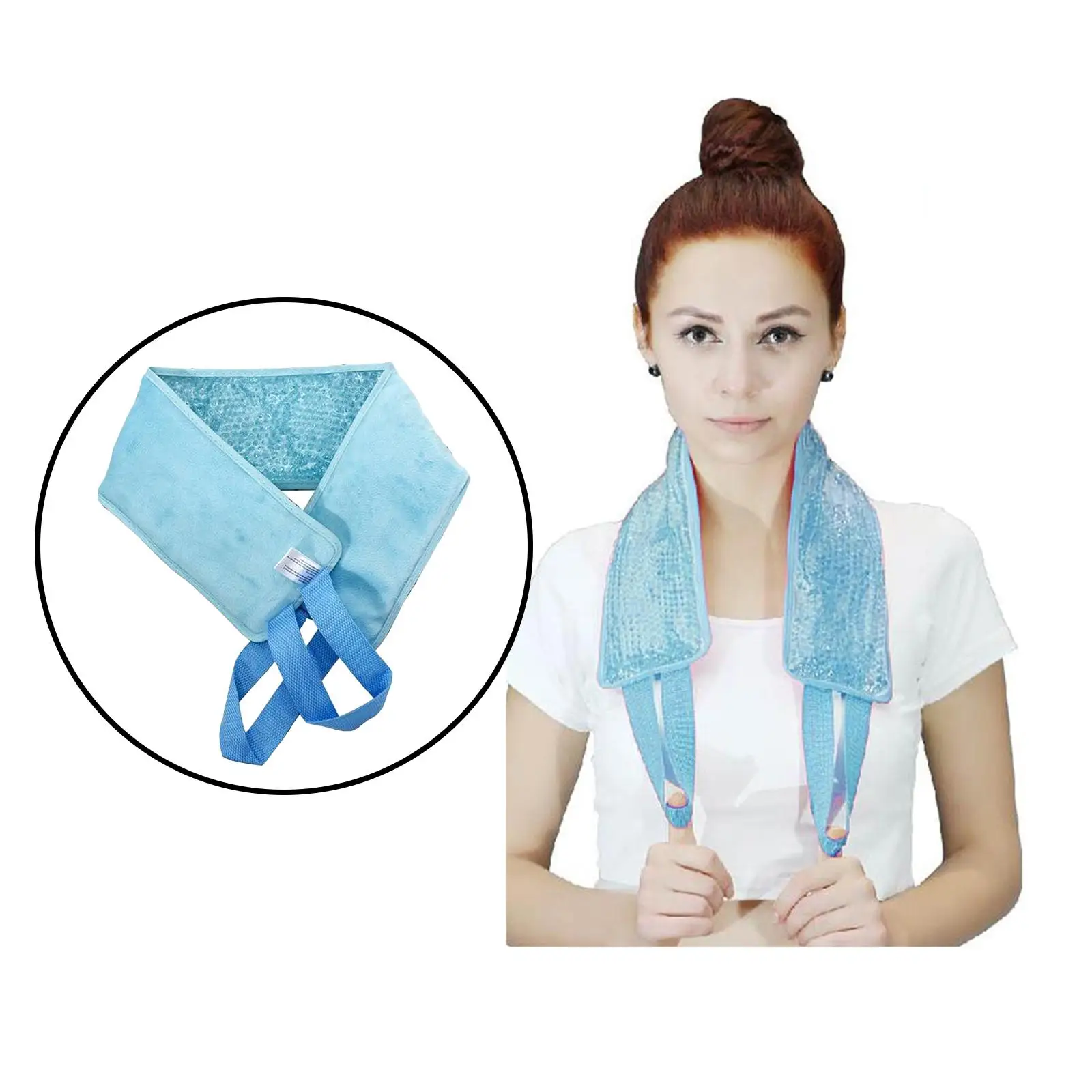 Neck Cooler Ice Pack Neck Swelling Aches Relief Gel Beads Wrap Cold Compress