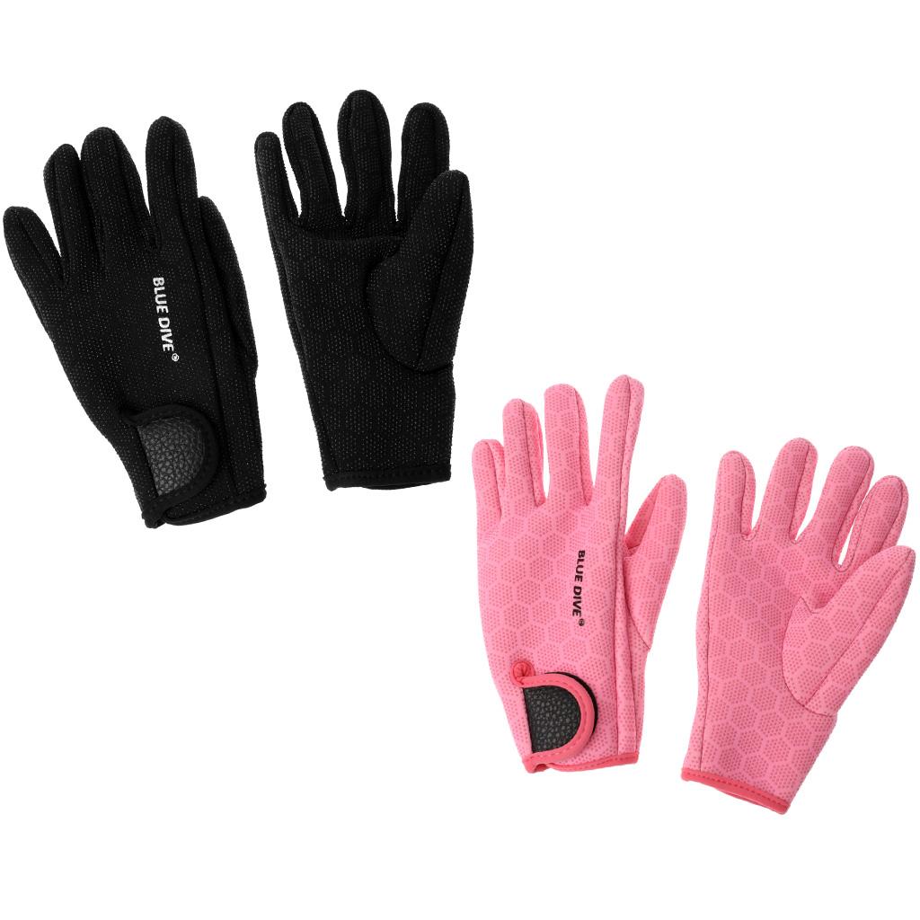 1 Pair Black/Pink 1.5mm Neoprene Elastic  Anti Slip Wetsuits Gloves Keep Warm Diving Swimming Surfing Kayaking Gloves