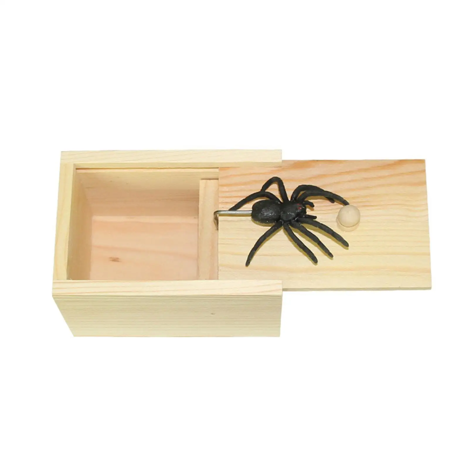 Wooden Prank Spider Scare Box Practical Joke Fun Scare Prank Gag Gifts Handcrafted Wooden Box Prank for Carnivals Kids