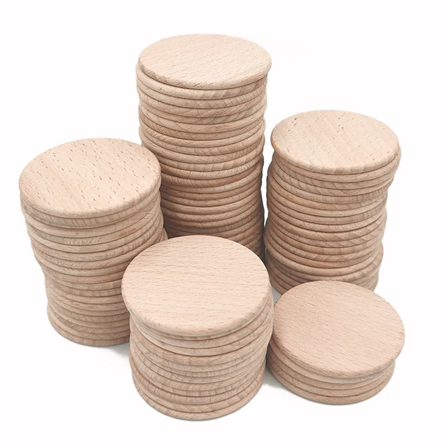 50pcs 3cm 1.18inch Wooden Circles Natural Unfinished Wood Slices Round Wood  Cutouts Ready To Be Painted And Decorated - Wood Diy Crafts - AliExpress