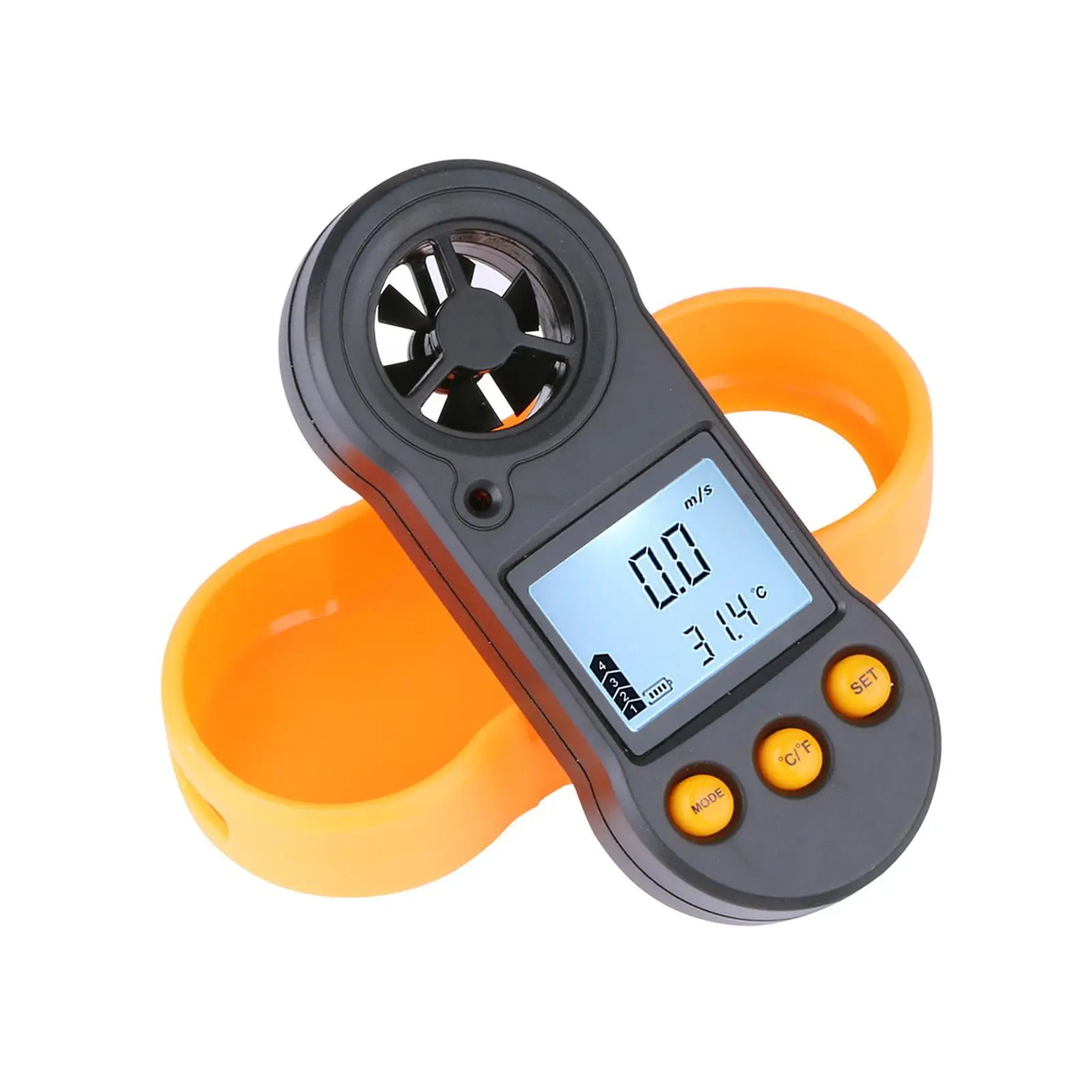 Wind Thermometer Gauge LCD Backlight Handhled Anemometer Portable Wind Gauge Wind and Temperature Meter for Surfing