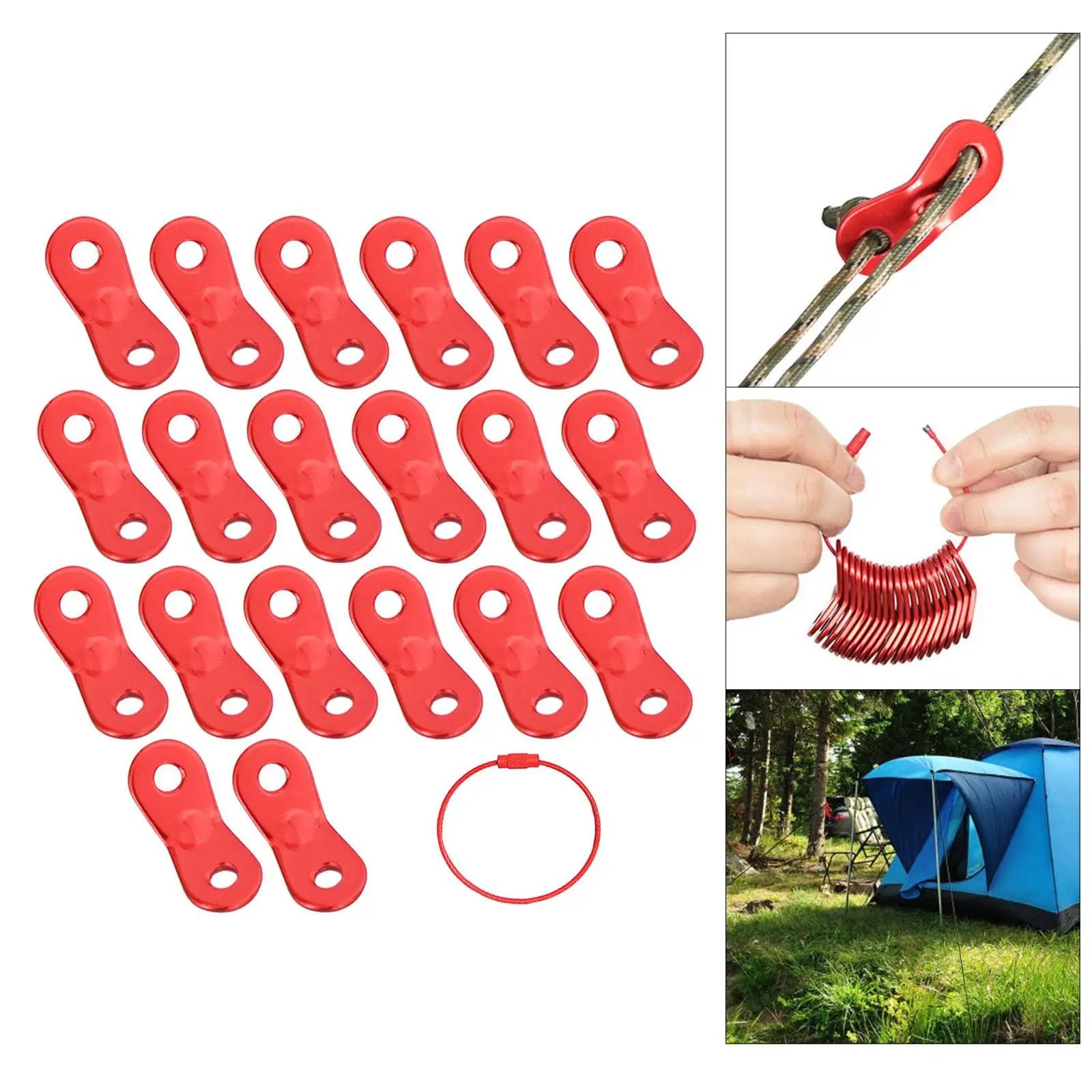 20 Pcs Tent Buckle Rope Tightener Tent Accessory Rope Adjuster Buckle for Outdoor Canopy Tent