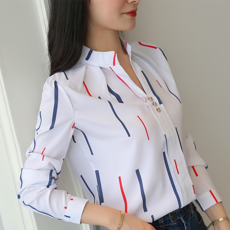 Title 16, Stripe White Women Shirt Korean Fashion Women