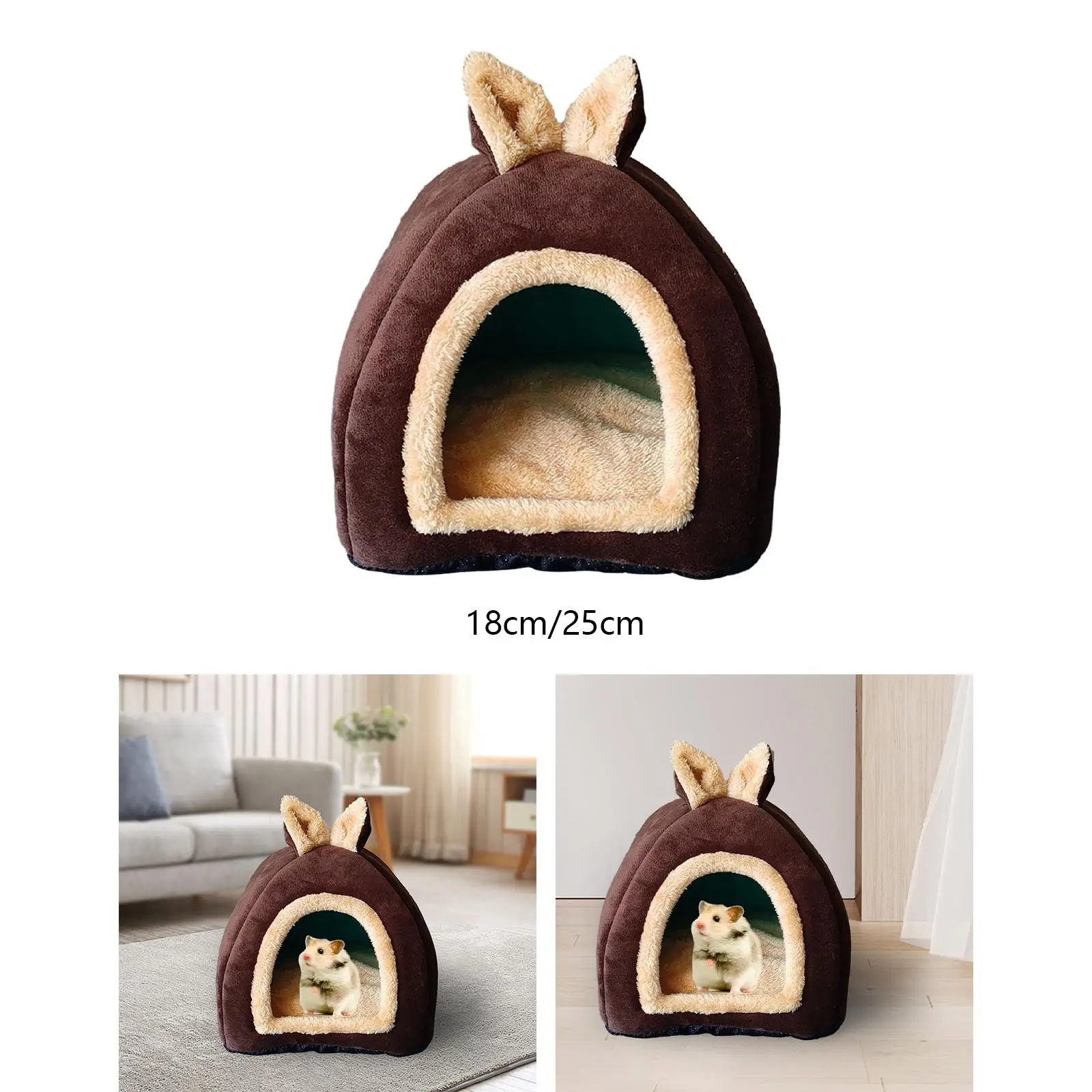 Small Pet Animals Bed Washable Semi Enclosed Cute Hamster Bed Houses for Chinchilla Rabbit Small Animal Cage Accessories