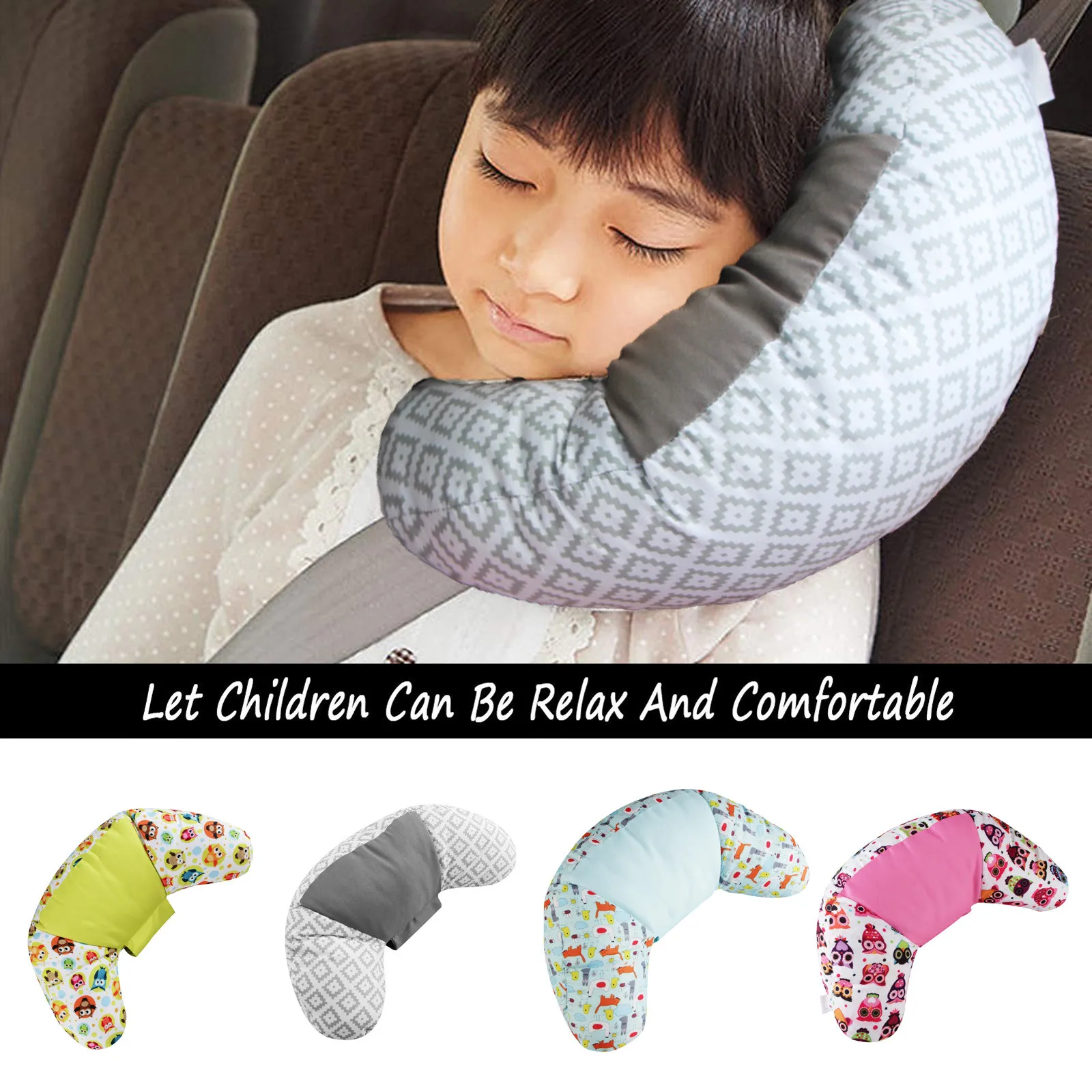 Kid Car Safety Strap Cover Travel Pillow Shoulder Seat Belt Pad Mini Cushion 