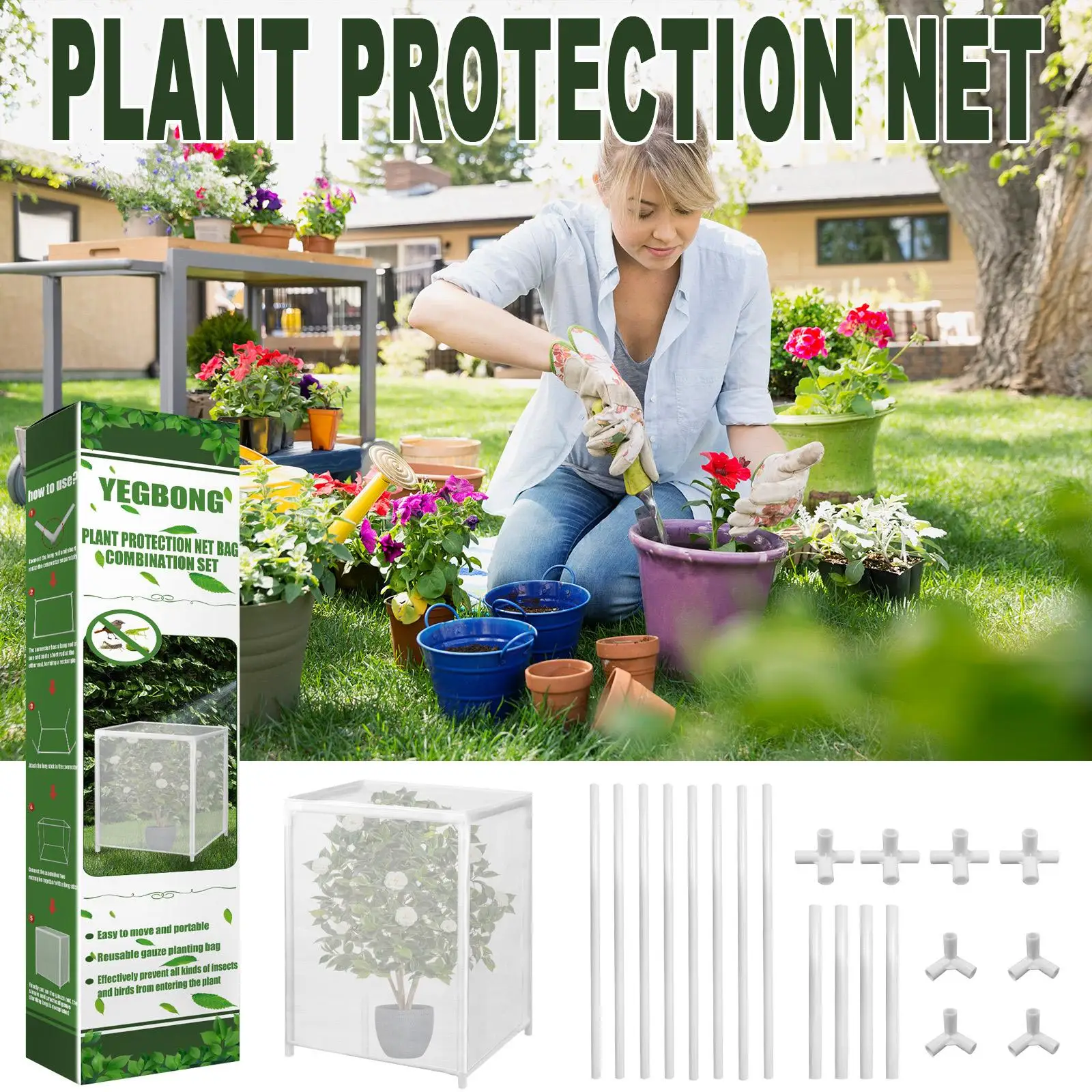 Plant Netting Protect Planter Mesh Reusable Protection Screen for Protect Plants Trees