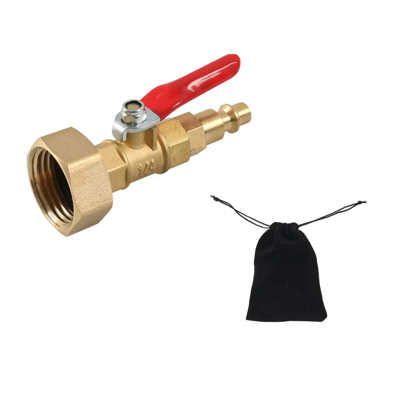 Brass Winterize Adapter with Ball Valve Fit for RV Boat Travel Trailer