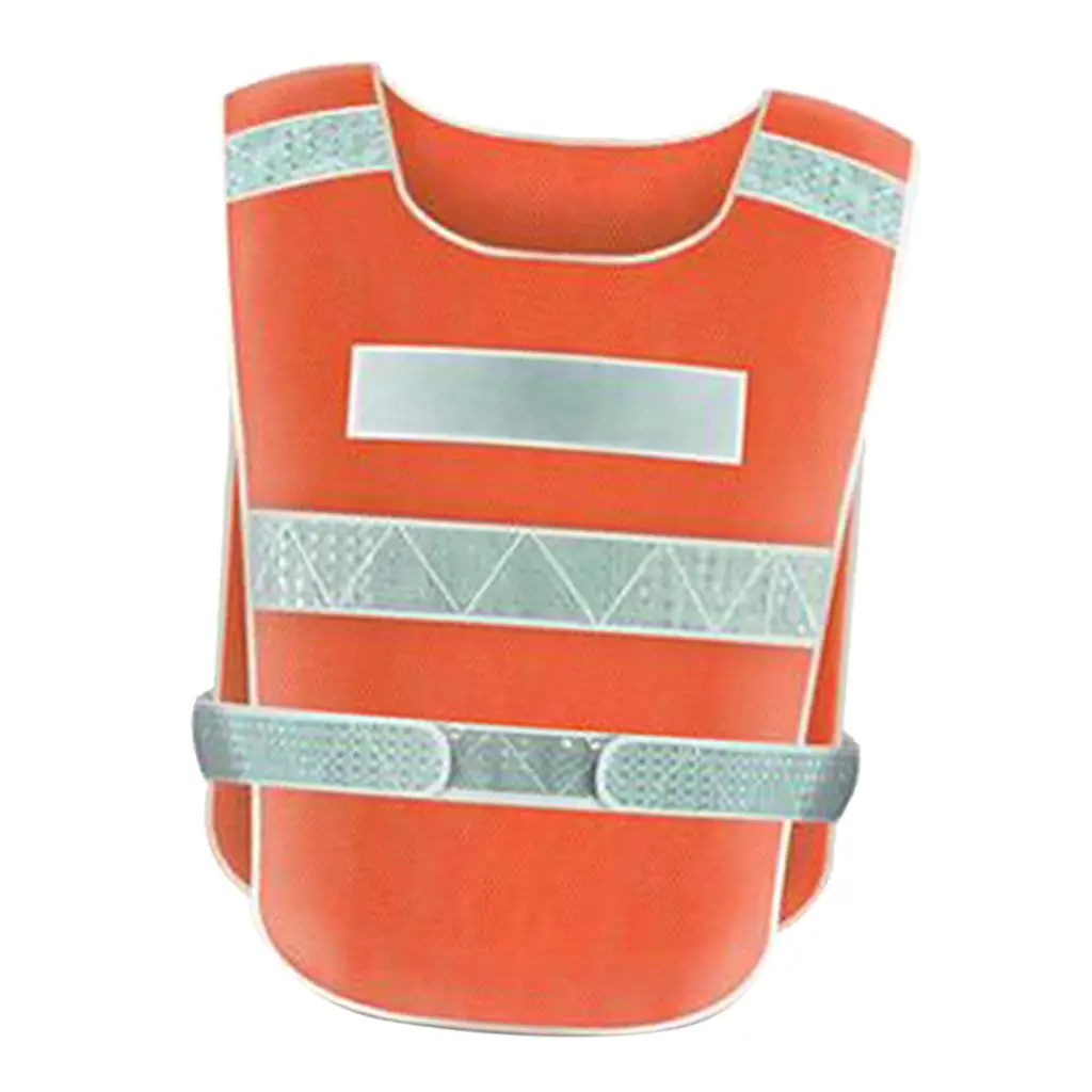 Orange Adjustable Waist Hi-Vis Reflective Safety Vest for Outdoor Night