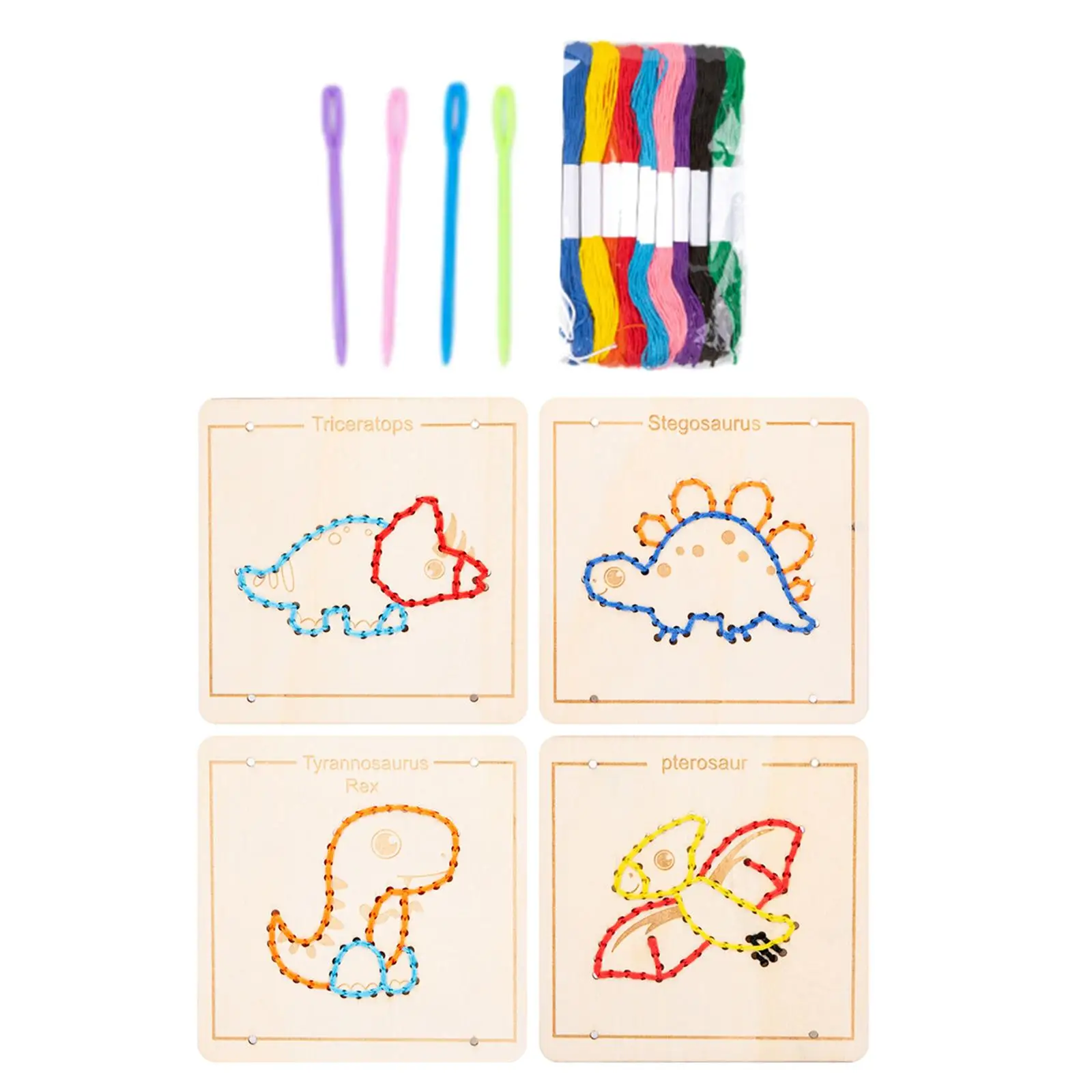 Kids Embroidery Puzzle Wooden Lacing Toy Development Toy Montessori Toy Threading Activity Puzzles Holiday Gift Boys Girls