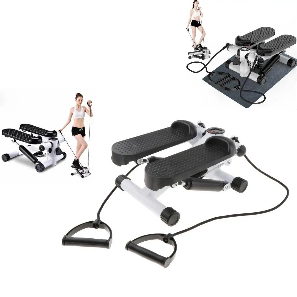 Indoor Climber Stepper Trainer Resistance Bands LCD Display Arm Training