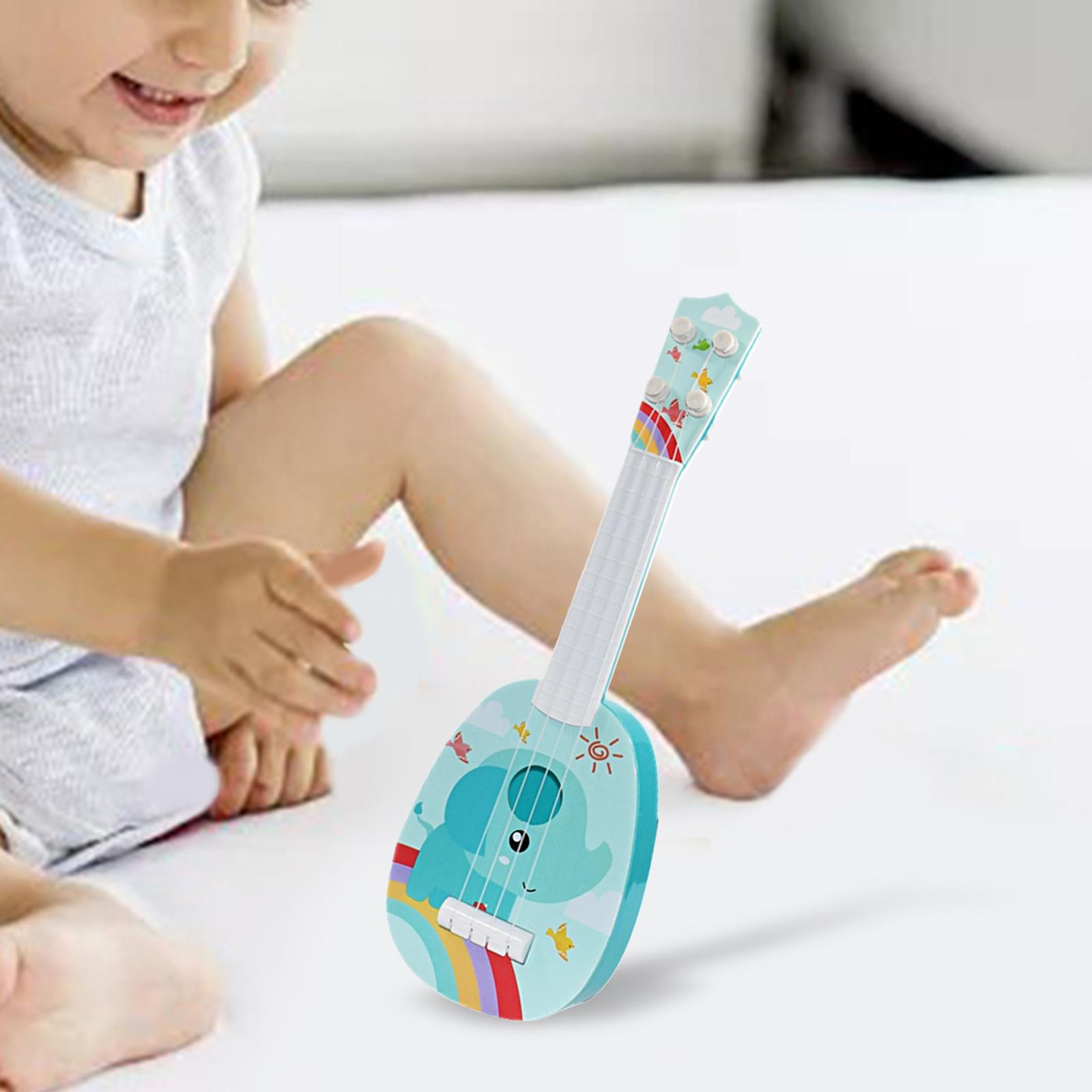 Realistic Ukulele Toys Adjustable Strings Ukulele for Beginner Toddlers Kids