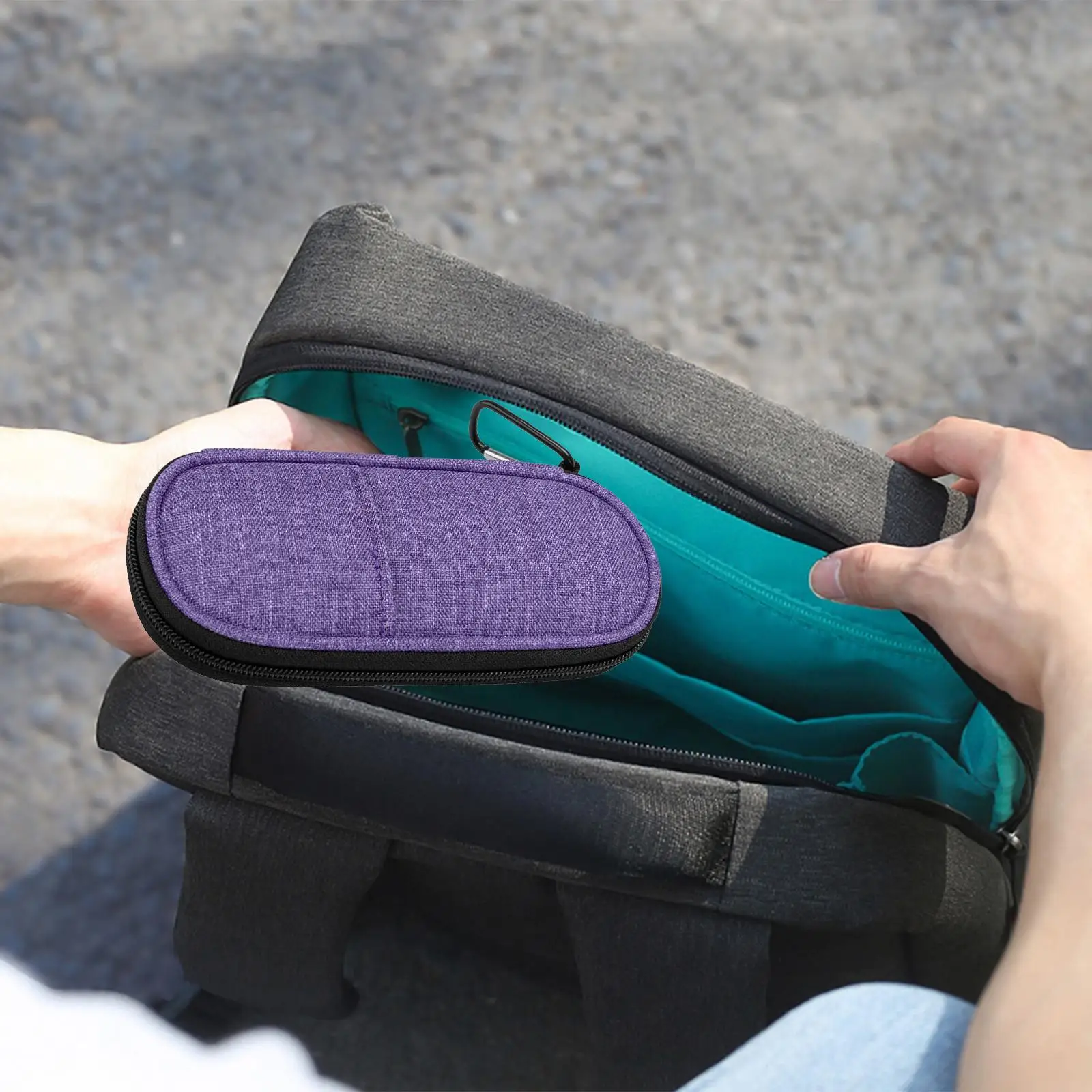 Cooler Travel Case Outdoor Portable Travel Bag with Spring Snap Hook Supplies Cooler Pocket Carrying Bag Insulation Storage Bag