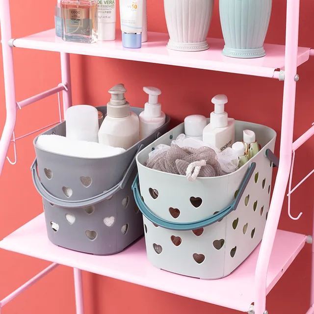 1pc Cartoon Portable Toiletry Basket Bathroom Storage Basket For Students  To Organize Bath Supplies