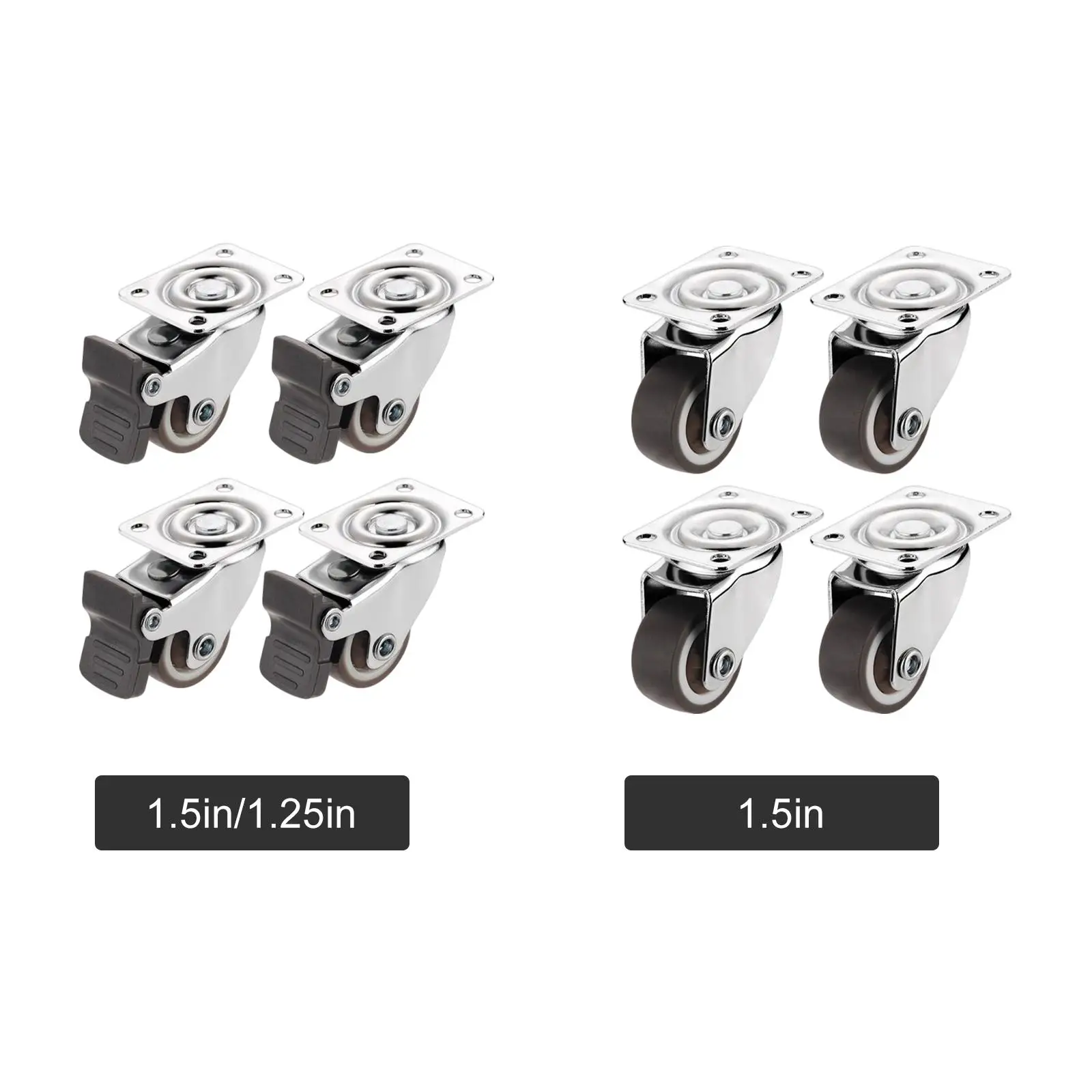 4Pcs Swivel Caster Trolley Furniture Caster Universal Wheel Roller Wheel for Chair Cabinet Table Workbench Cart