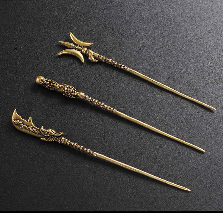 Brass Cigar Drill Dredge Needle Cigar Pass Needle Engraved Cigar Needle Drill Cigar Knife Cigar Holder Cigar Smoking Accessories