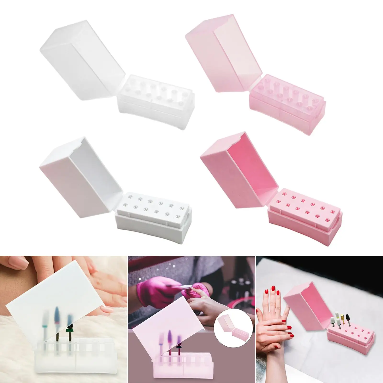 12 Slot nail Bits Holder Foldable Acrylic Grinding Head rack for Nail Care Household Polishing Heads nail Salon