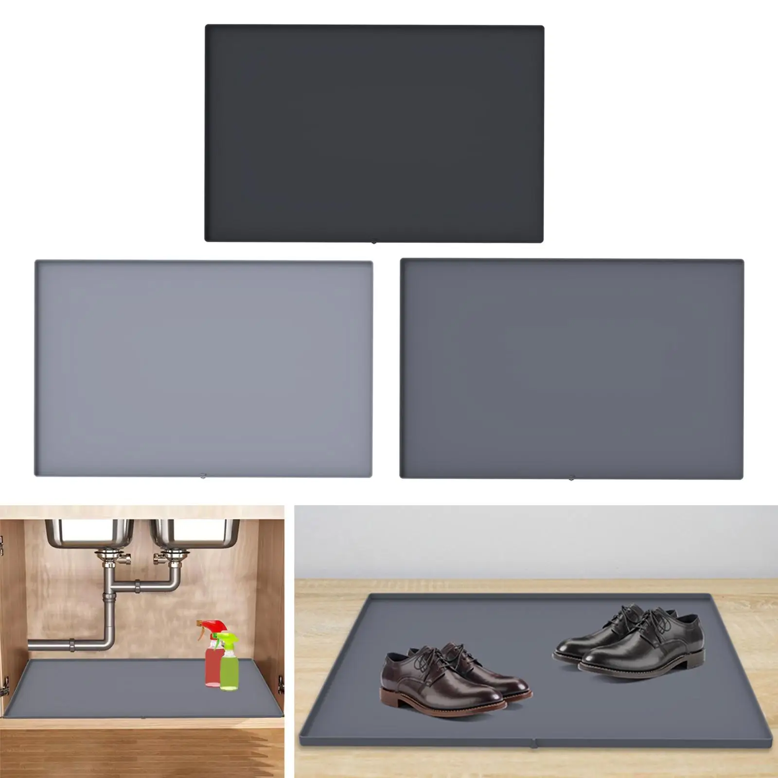 Mat Heat Resistant Oilproof Waterproof Silicone Mat Leakproof Durable Sink Cabinet Protector Mats for Kitchen Bathroom