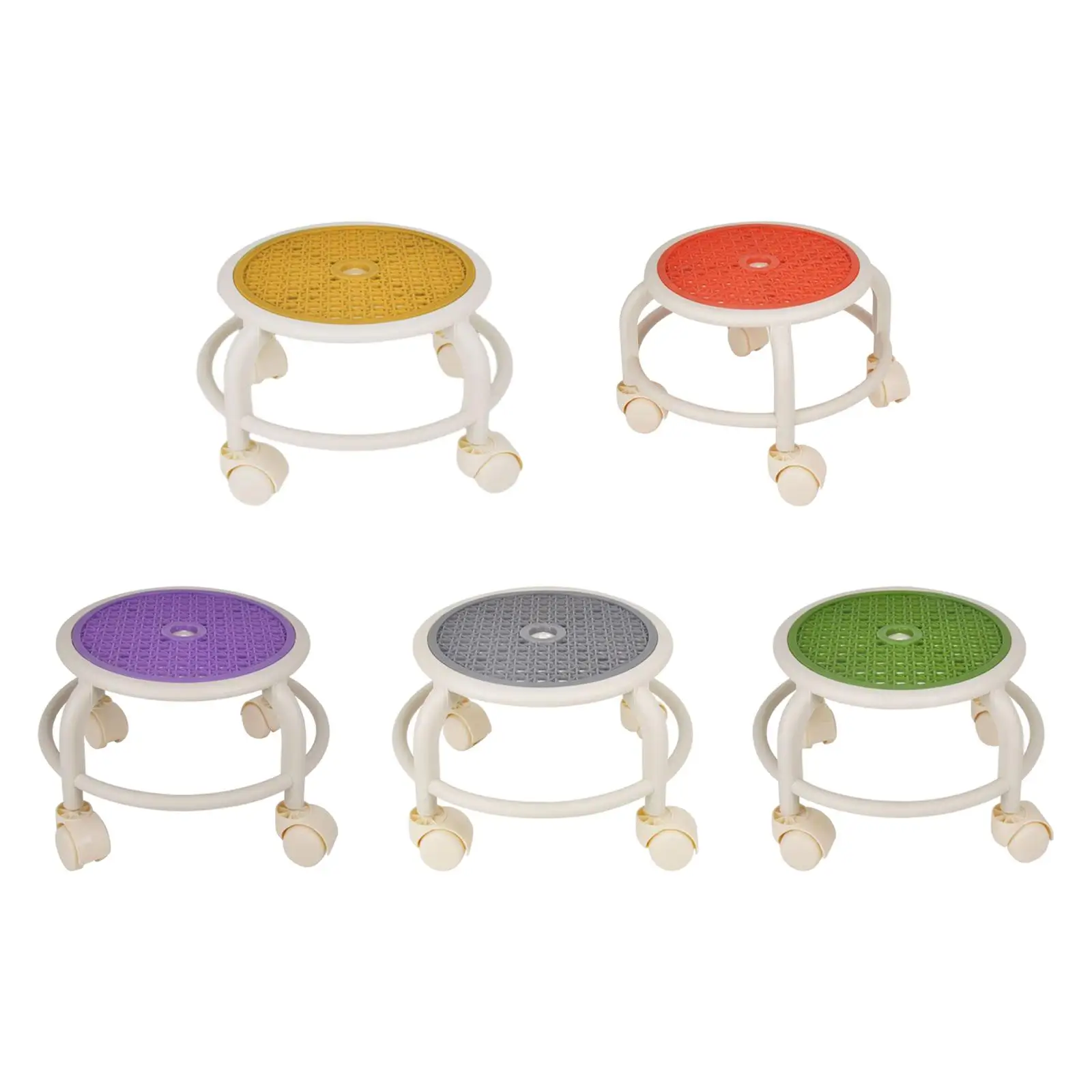 Low Roller Seat Stool Movable Mini Stool Small Sturdy Shoe Changing Stool Seat for Kids and Adult Fitness Salons Office Kitchen