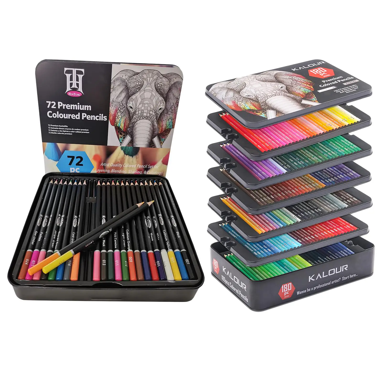 Colored Pencils with Storage Box, Assorted Colors, Professional Art Colouring Pencils for Kids Adults Artist Drawing Sketching