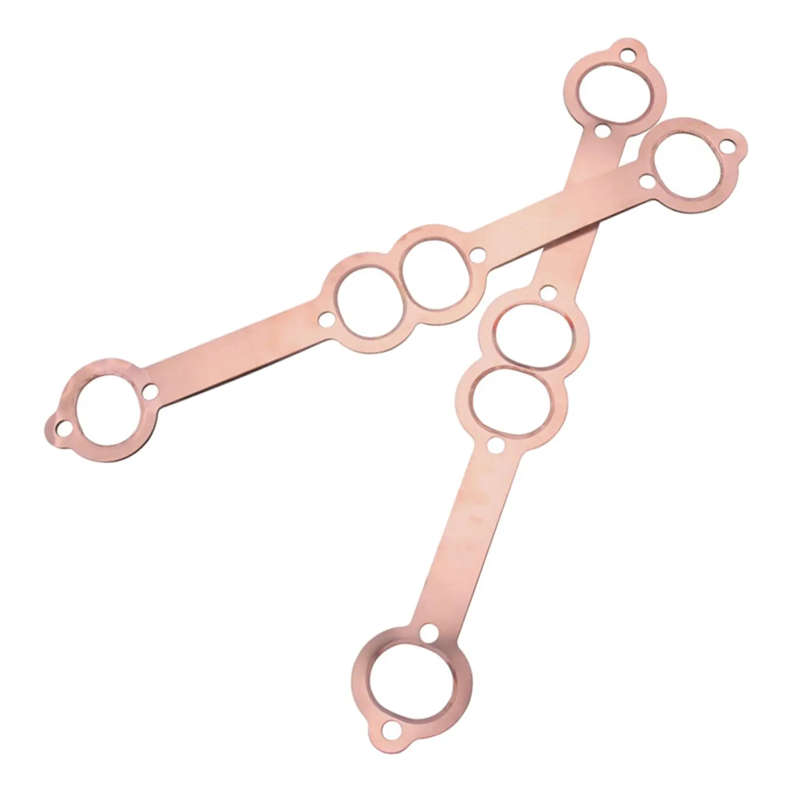 2 Pieces Car Oval Port Sbc Copper Header Exhaust Gaskets, Reusable for