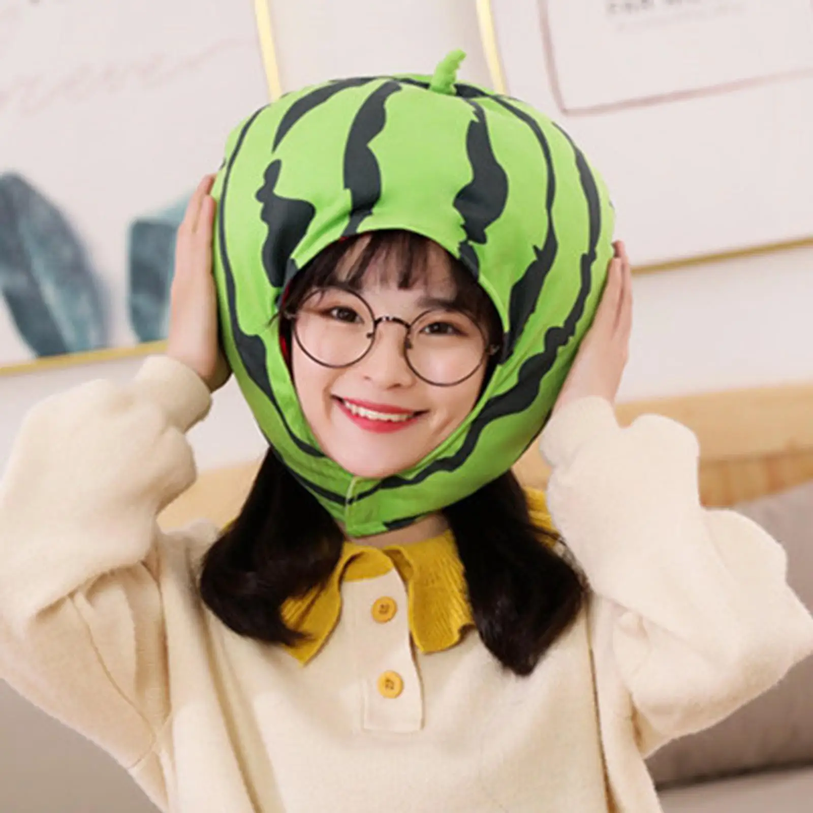Funny Watermelon Costume Hat Double Use Comfortable for Masquerade Supplies