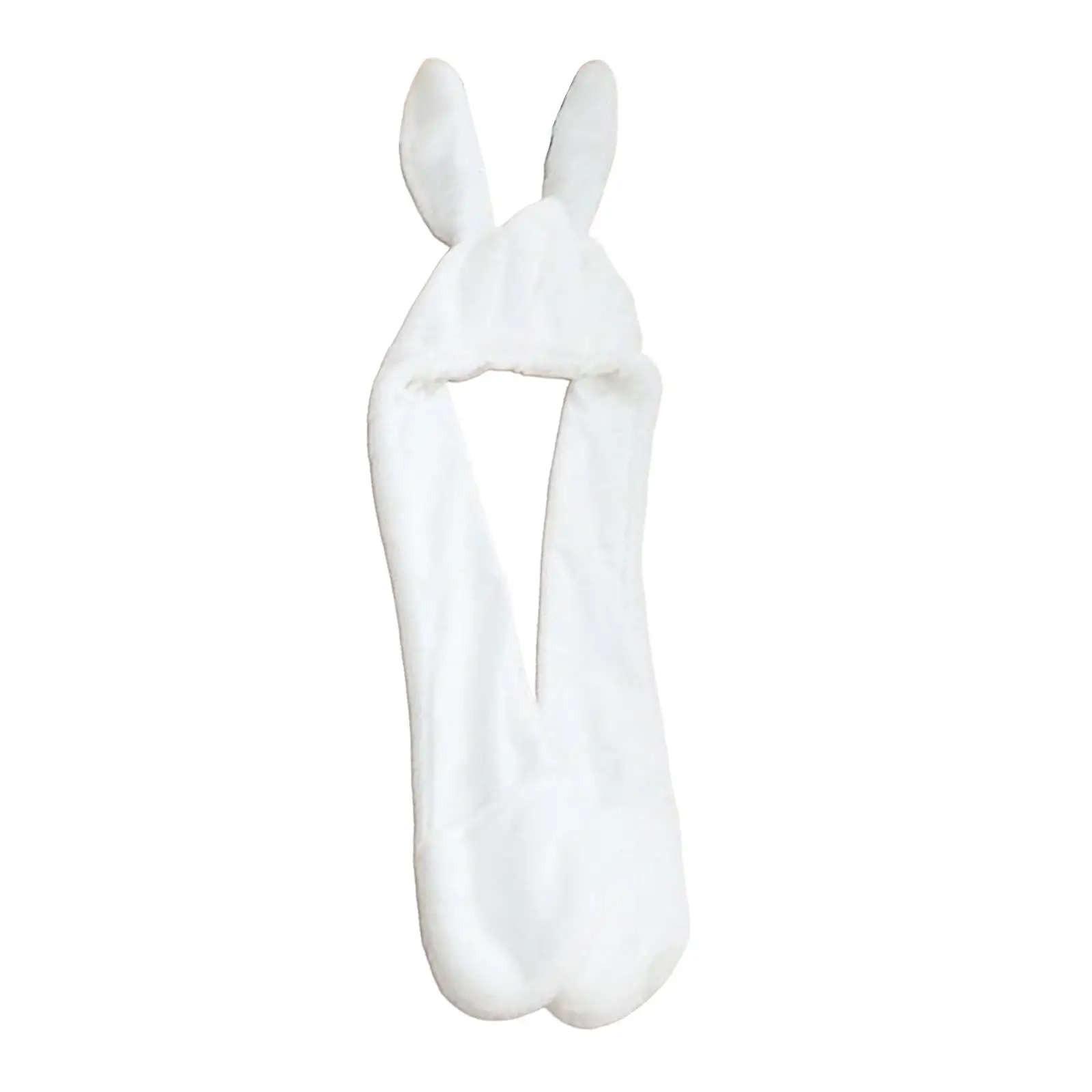 3 in 1 Plush Rabbit Hat Gloves Scarf Apparel Accessories Head Warmer Ear Warming Props Bunny Ears Headwear for Women Men Adults