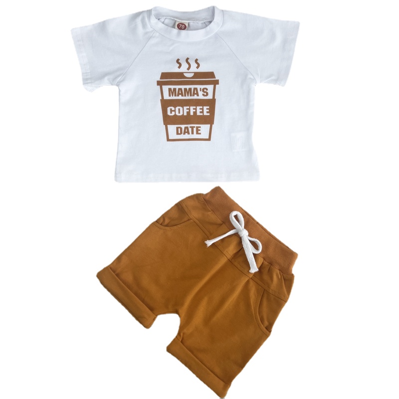 Description Picture 3 of item0-3Yrs Baby Boys Letters Clothes Set Cotton Casual Short Sleeve T-Shirts Tops Shorts 2Pcs Summer Toddler Kids Clothing Outfits