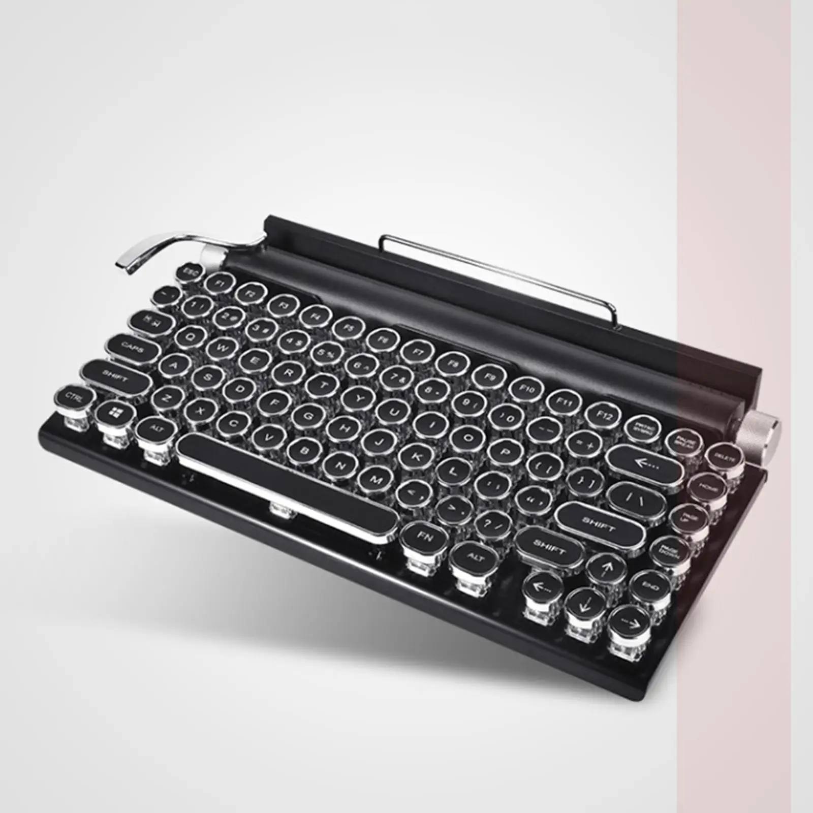 Retro Mechanical Keyboard 83 Keys BT with Backlit RGB LED Wireless Keyboard for Tablets