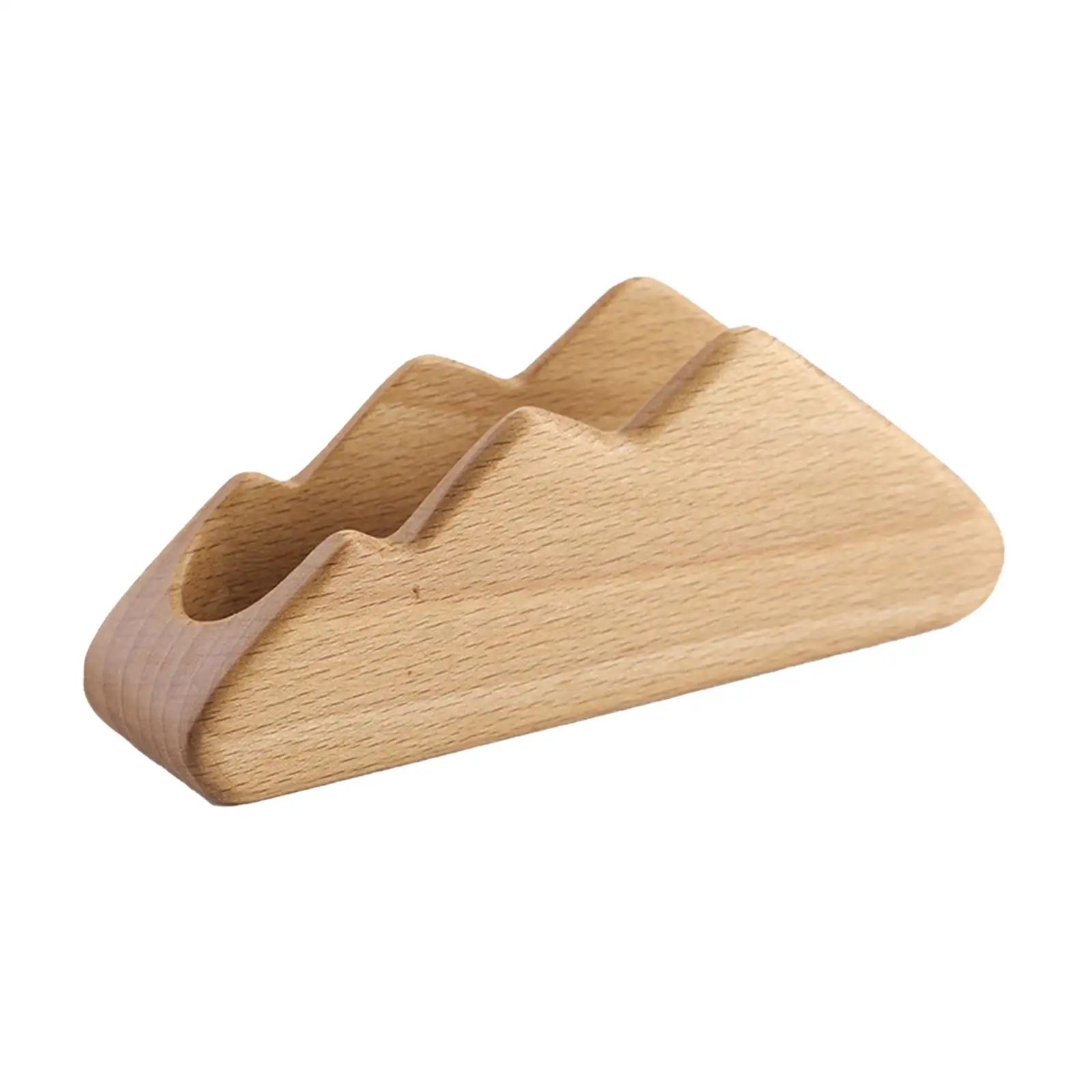 Business Card Holder Mountain Shape Business Card Storage Real Estate Agent Supplies Wood for Realtor Card Stand for Reception