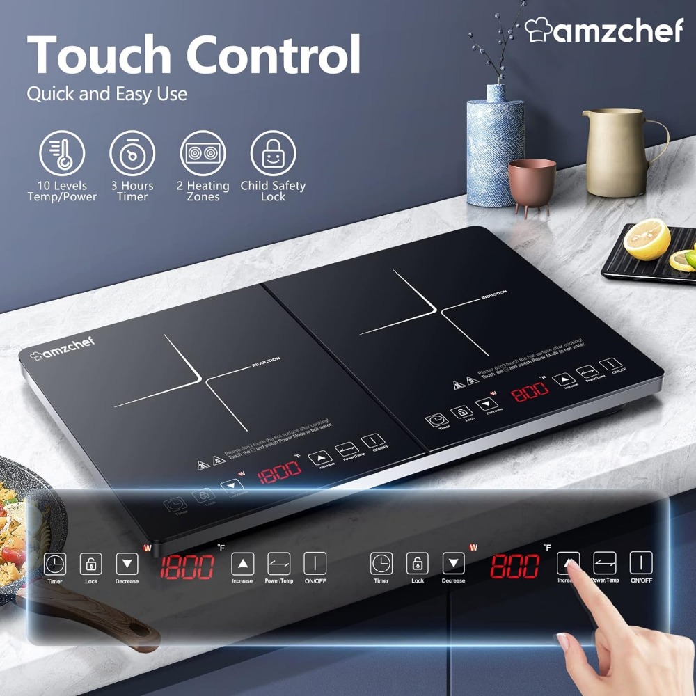 Title 3, Double Induction Cooktop Induction Cooker 2 Bur...