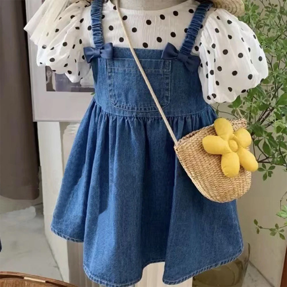 Title 5, Girls Summer Suit 2023 New Polka Dot Puff Sleev...