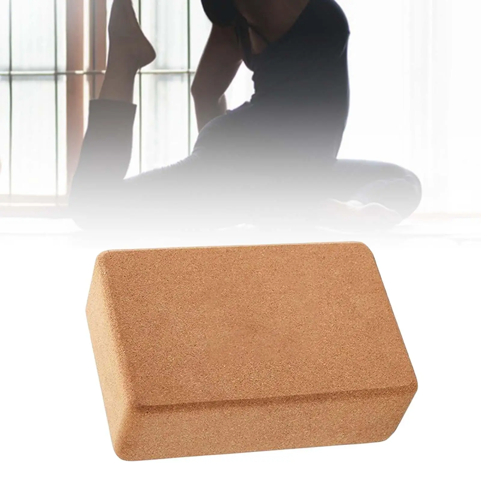 Cork Yoga Brick High Density Meditation Supportive for Stretching Gym Home