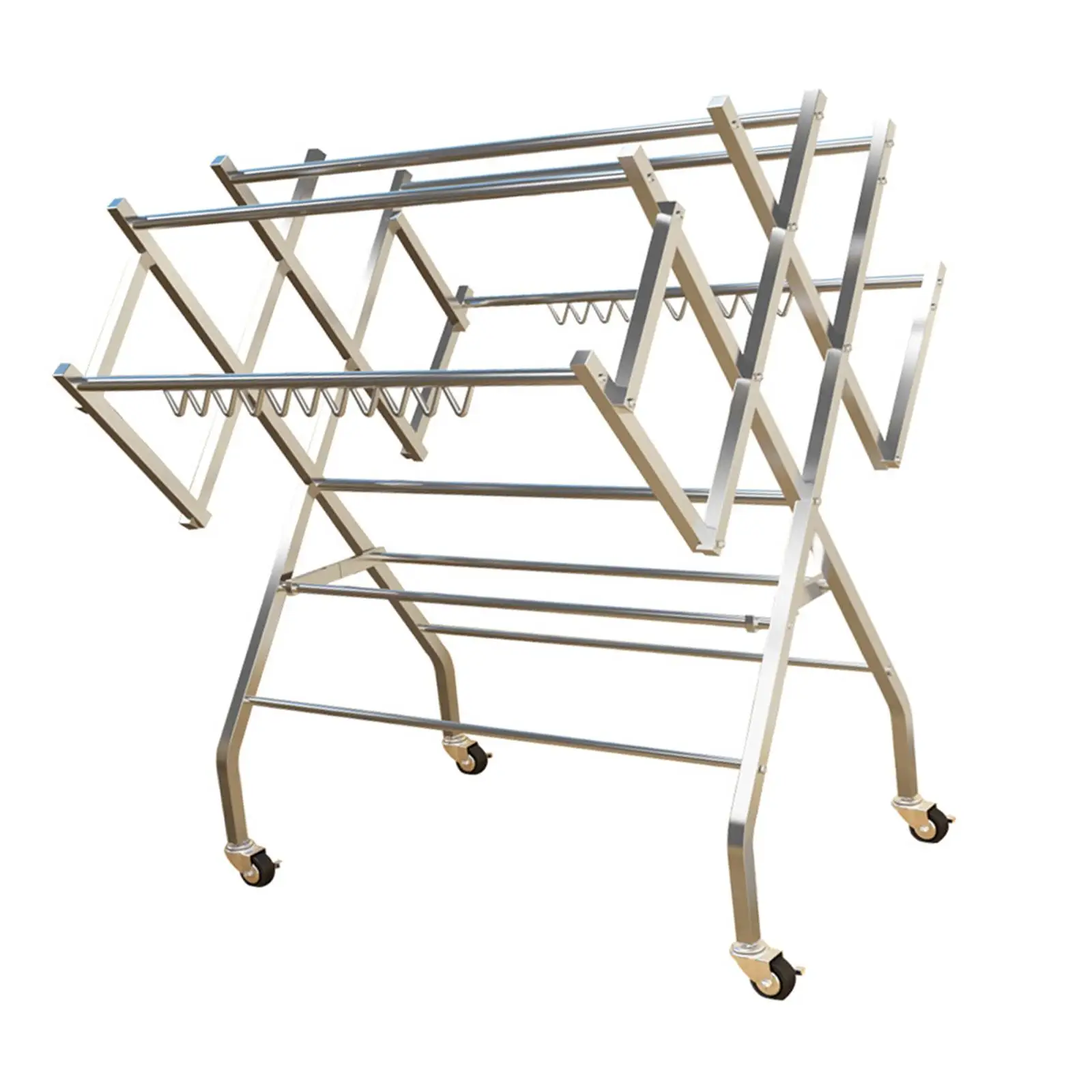 Folding Clothes Drying Rack Multifunctional Laundry Rack Space Saving Easy Storage Floor Drying Rack for Quilts Shoes Bed Sheet