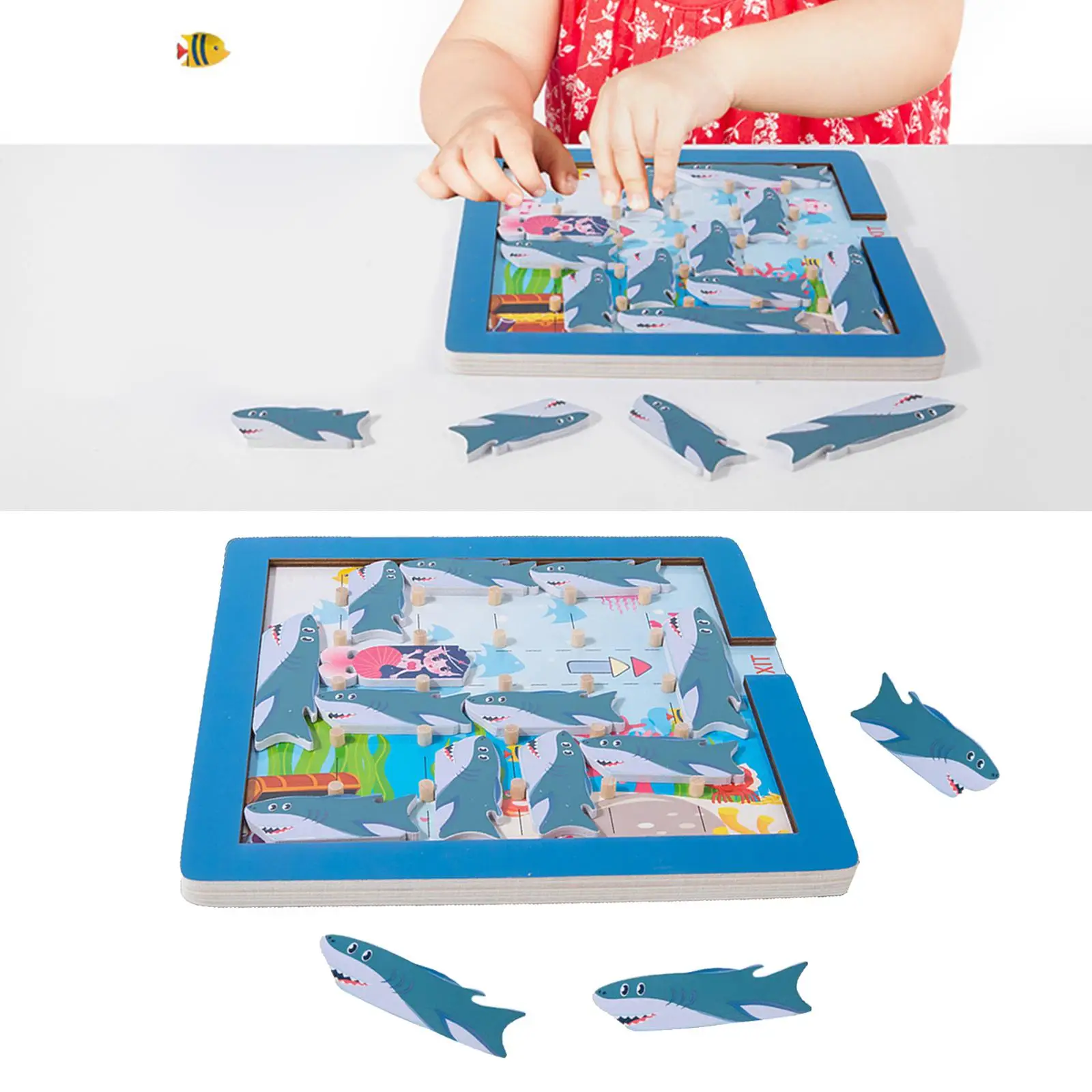 Fun Save Mermaid Jam Maze Board Escape Gridlock for Ages 3-7 Years Old Educational Logical Training Games Hand Eye Coordination