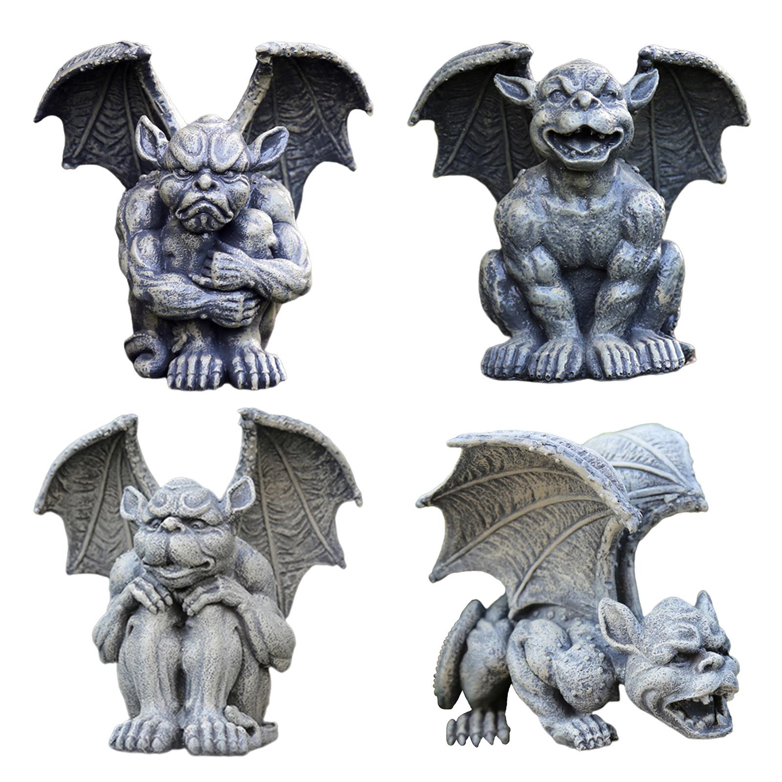 Gargoyle Garden Decor Statue Small Devil Resin Ornament for Outdoor Yard