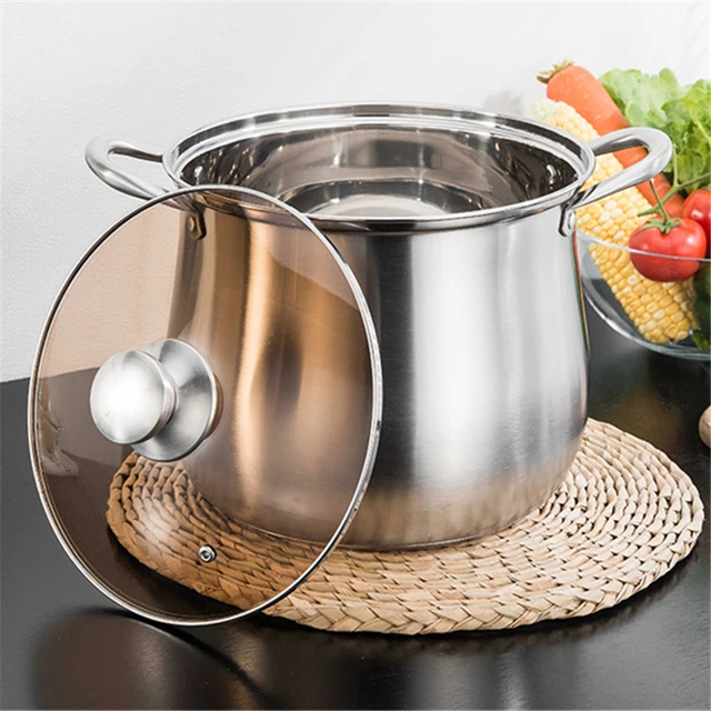 5.5l 7l 9l Household 304 Stainless Steel Soup Pot Extra-high With Double  Bottom Thick Stew Pot Cookware Kitchen Pots Hot Pot - Soup & Stock Pots -  AliExpress