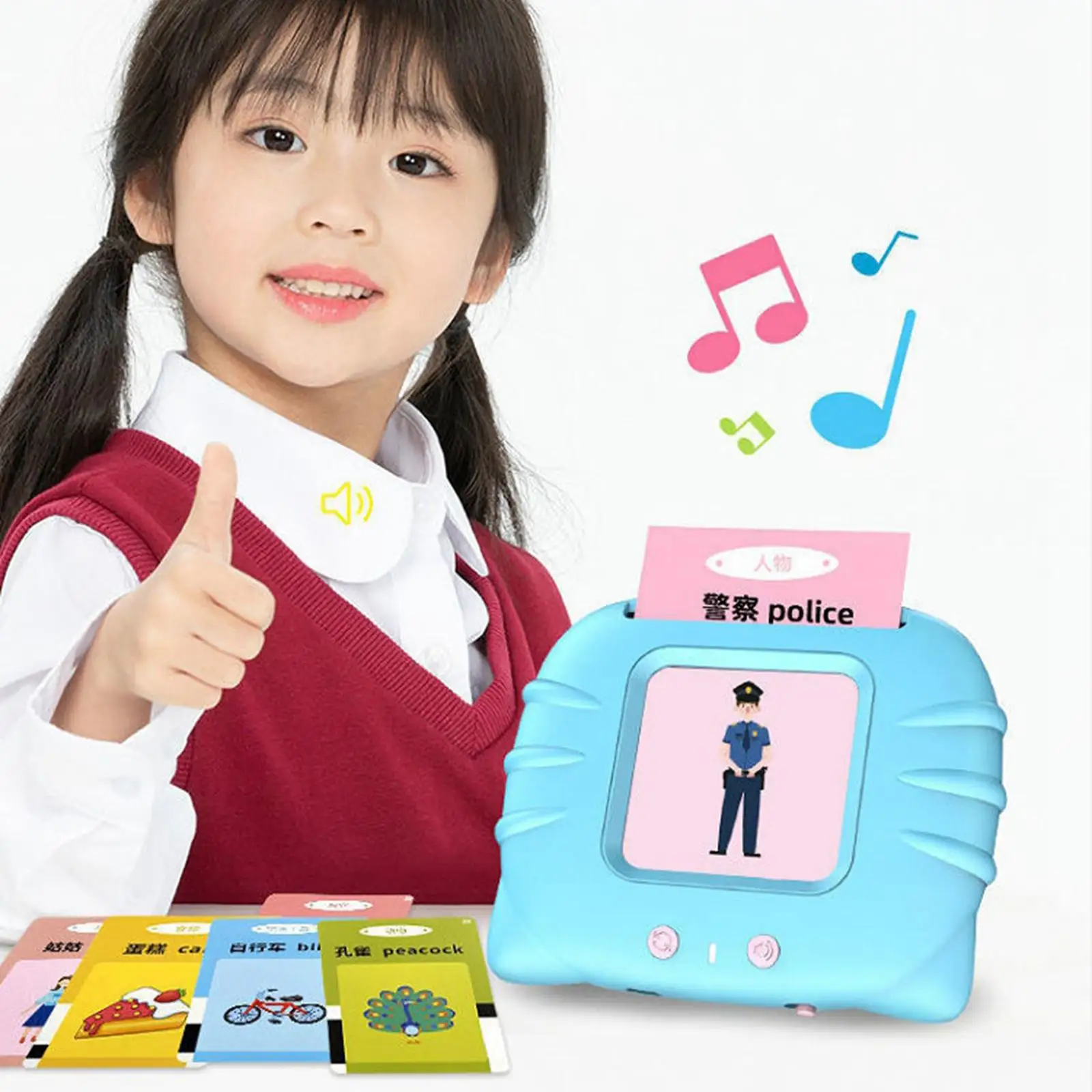Talking Flash Cards Interactive Childhood Learning Language Early Education for Children Gift Boys Girls
