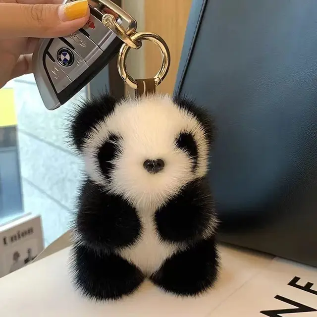 1pc Obst Panda Schlüsselanhänger Plüschtier, Puppen