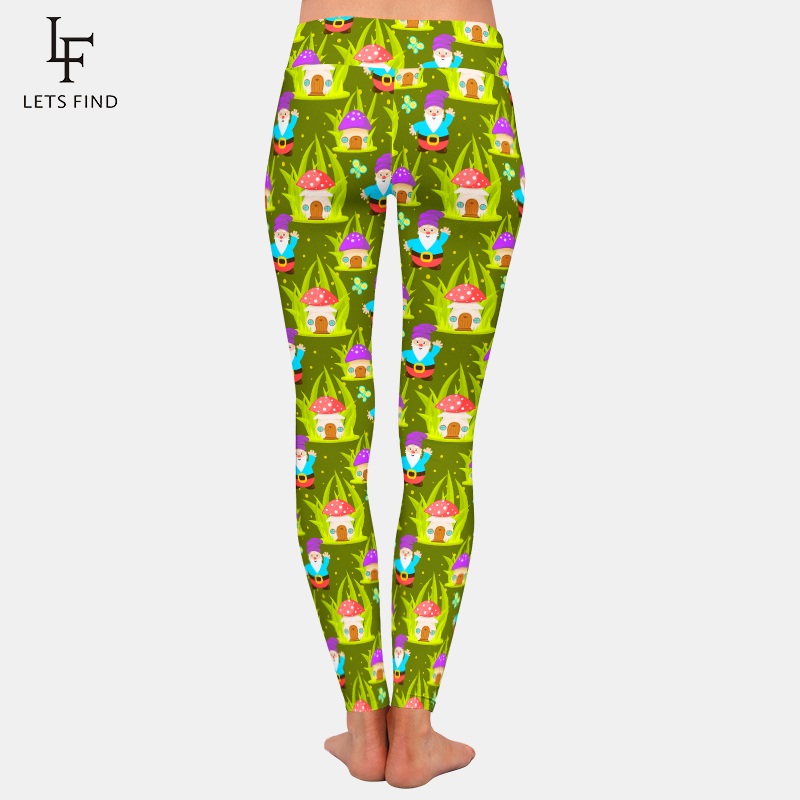 LETSFIND-Calças Femininas com Estampa Cogumelo Floresta 3D,