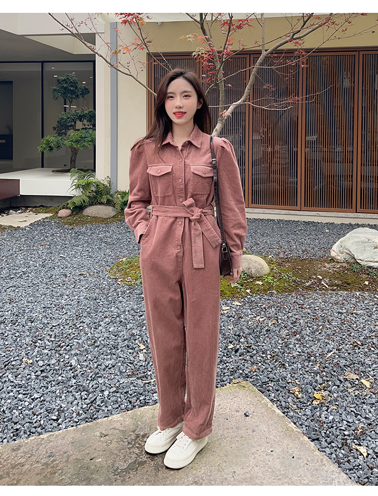 roze corduroy jumpsuit