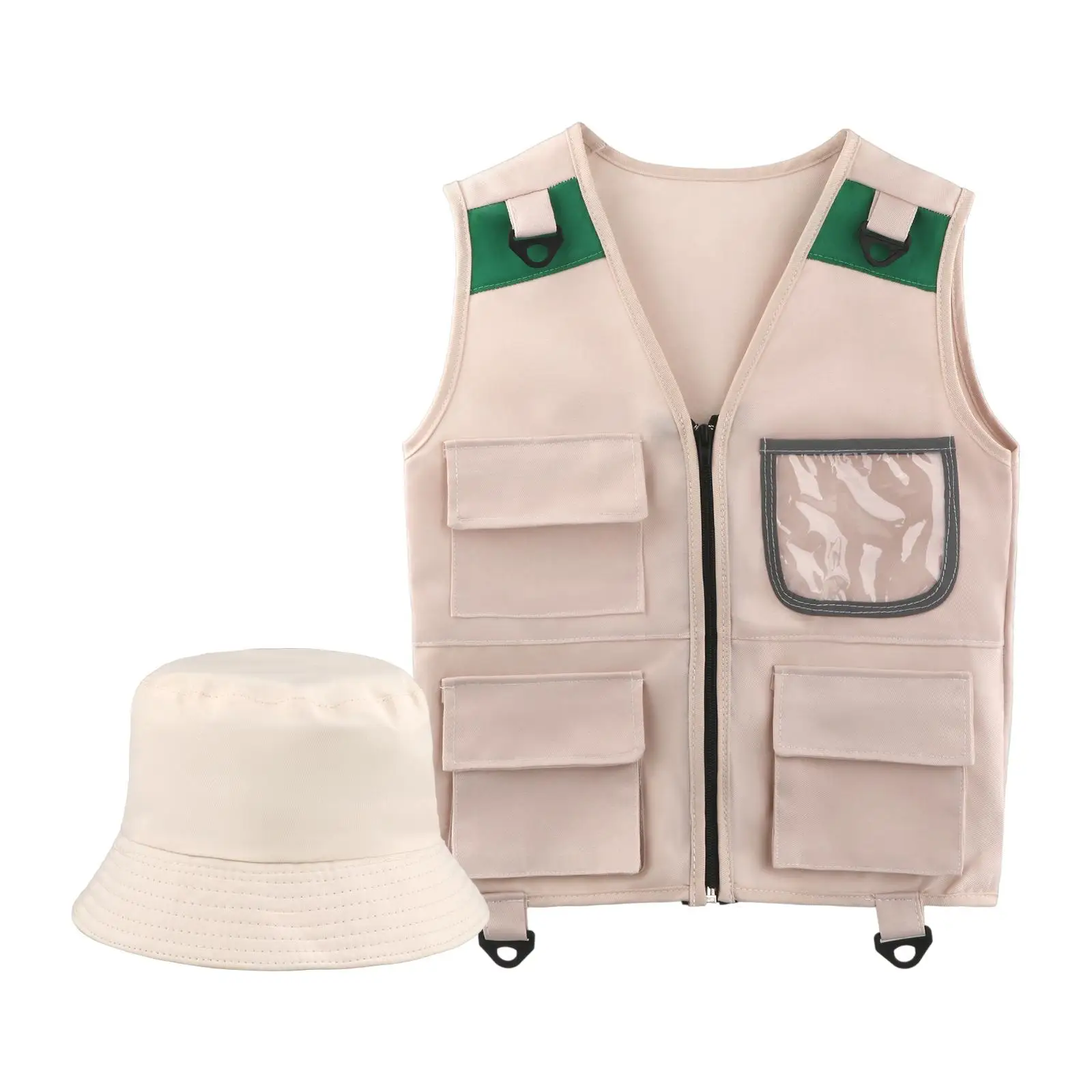 Kids Explorer Costume Cargo Vest and Hat for Toddlers Park Ranger Zoo Keeper