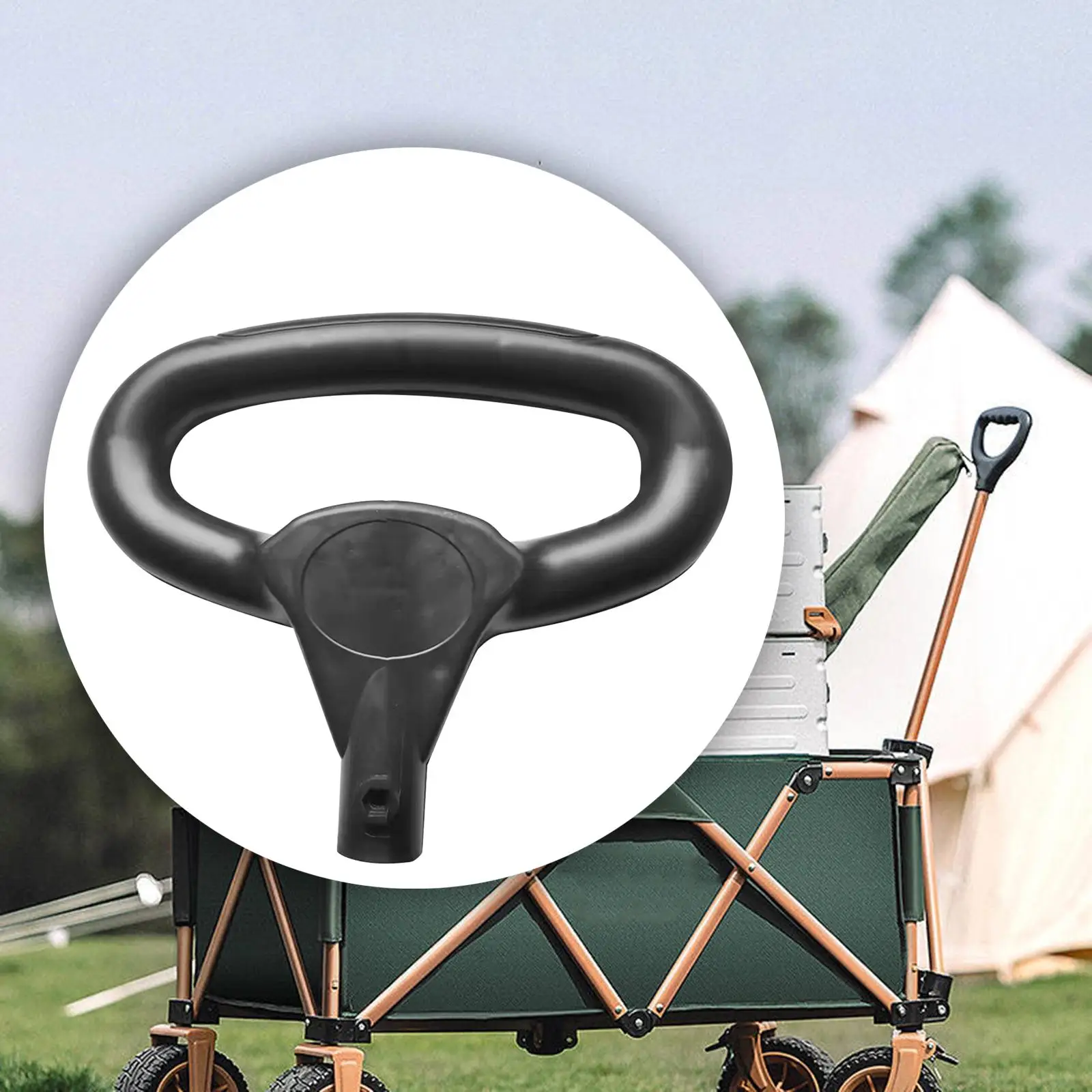 Wagon Cart Push Handle Practical Parts for Camping Wagon Outdoor Garden Cart