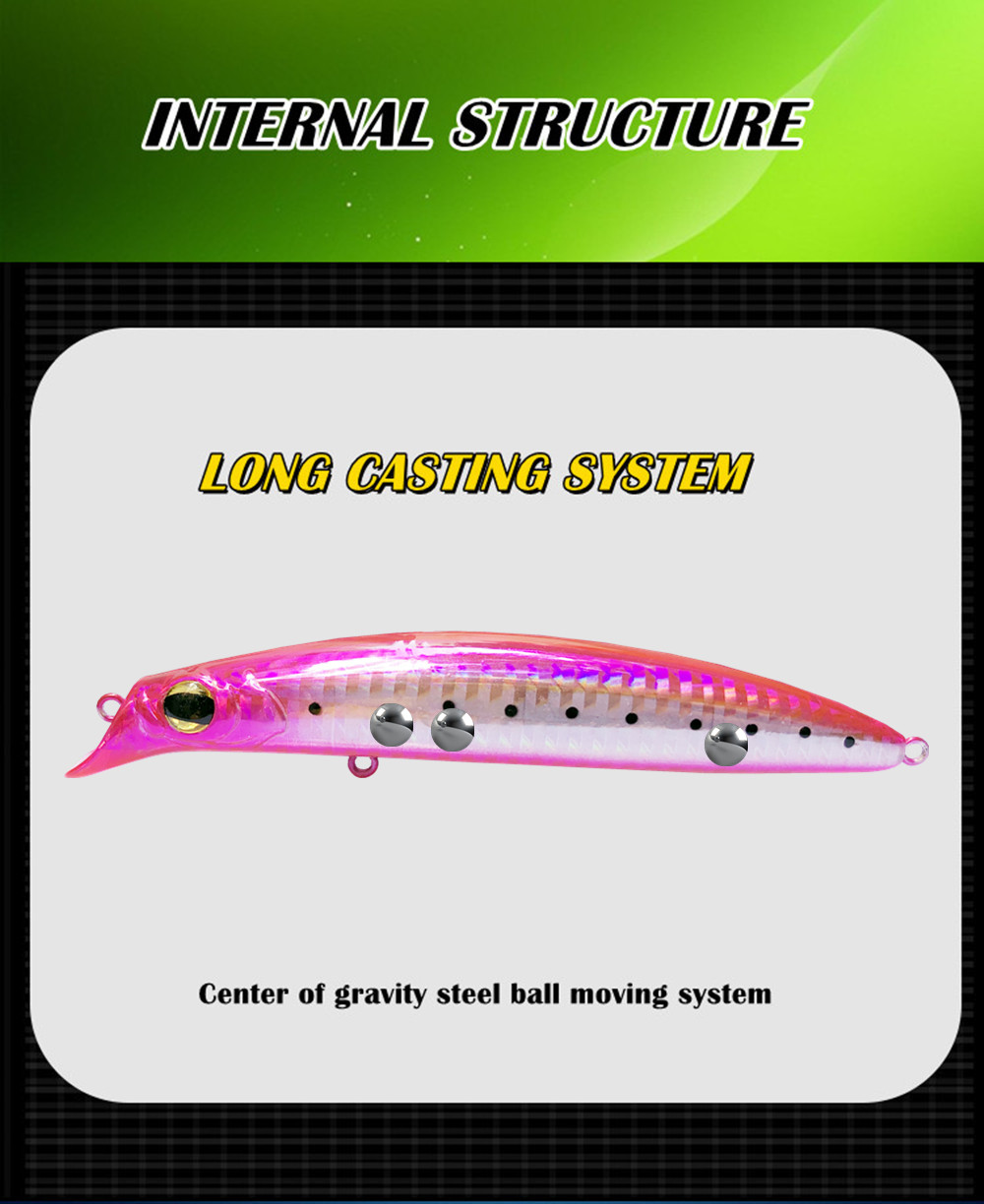 GREENSPIDER NEUE Wobbler 106 mm 18 g schwimmender harter Köder Minnow Kurbel Angelköder Wolfsbarsch Frisches Salzwasser – Detail 7