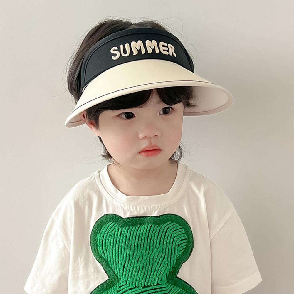 Sommer Kinder Sonne mit Mini Lüfter Leere Top Breite Krempe Visier Wandern Reise Sonnenschutz Mädchen Jungen Outdoor Hut_voghion.com