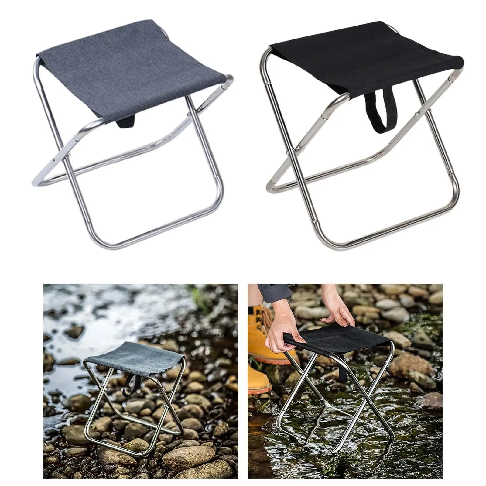 Camping Stool Folding Adults Fishing Seat Outdoor Picnic Chair Mini Portable for Backyard Concert Barbecue Party Fishing 