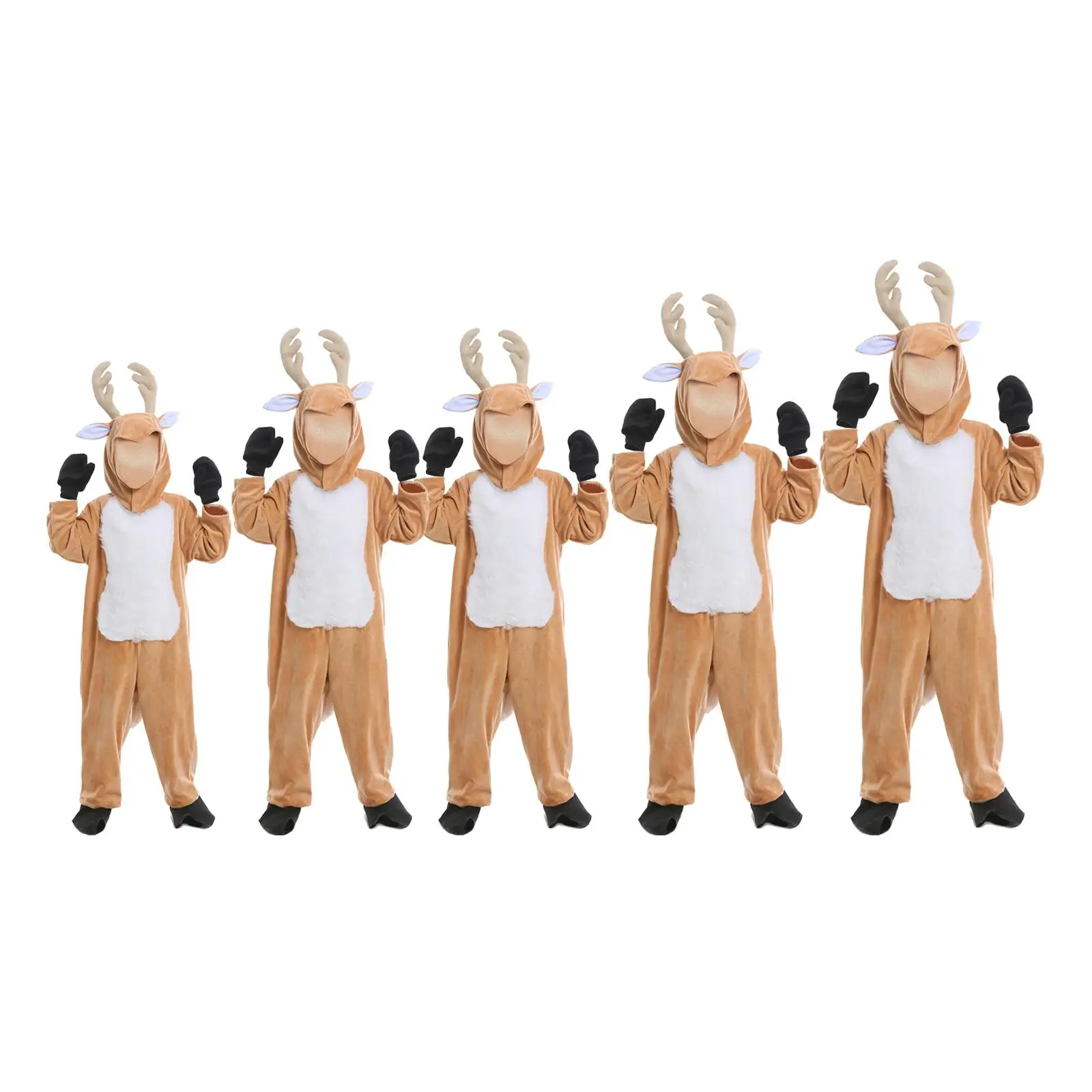 Christmas Costume Jumpsuit Clothes Set Reindeer Costume Xmas Outfit for Party Stage Performance Birthday Dress up Carnival