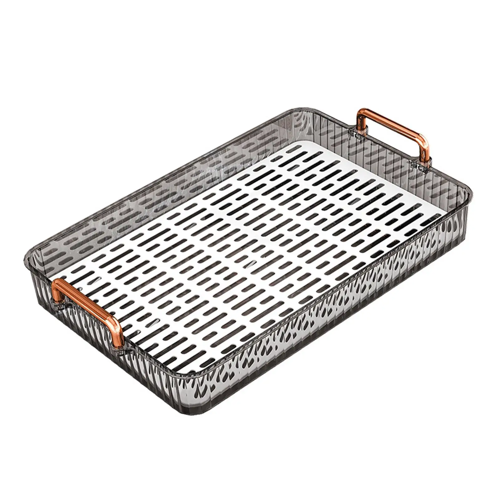 Rectangle Serving Tray Drainer Tray Luxury Style Multifunction Jewelry Tray for Bathroom Home
