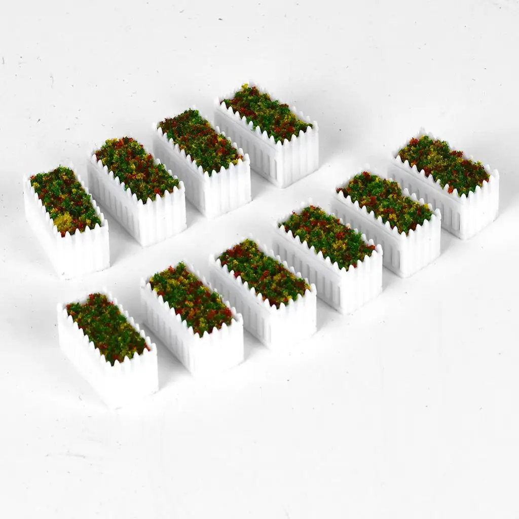 Set Of 10 Tiny Dollhouse Miniature Flower Plant In Pot 0 Decoration