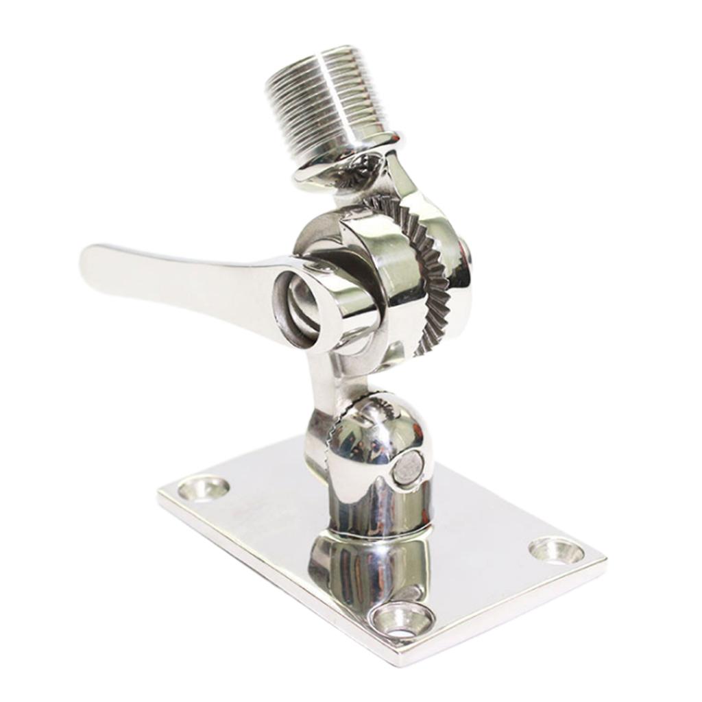 Adjustable Marine Radio VHF Antenna Base Mount Stainless Steel for Boats