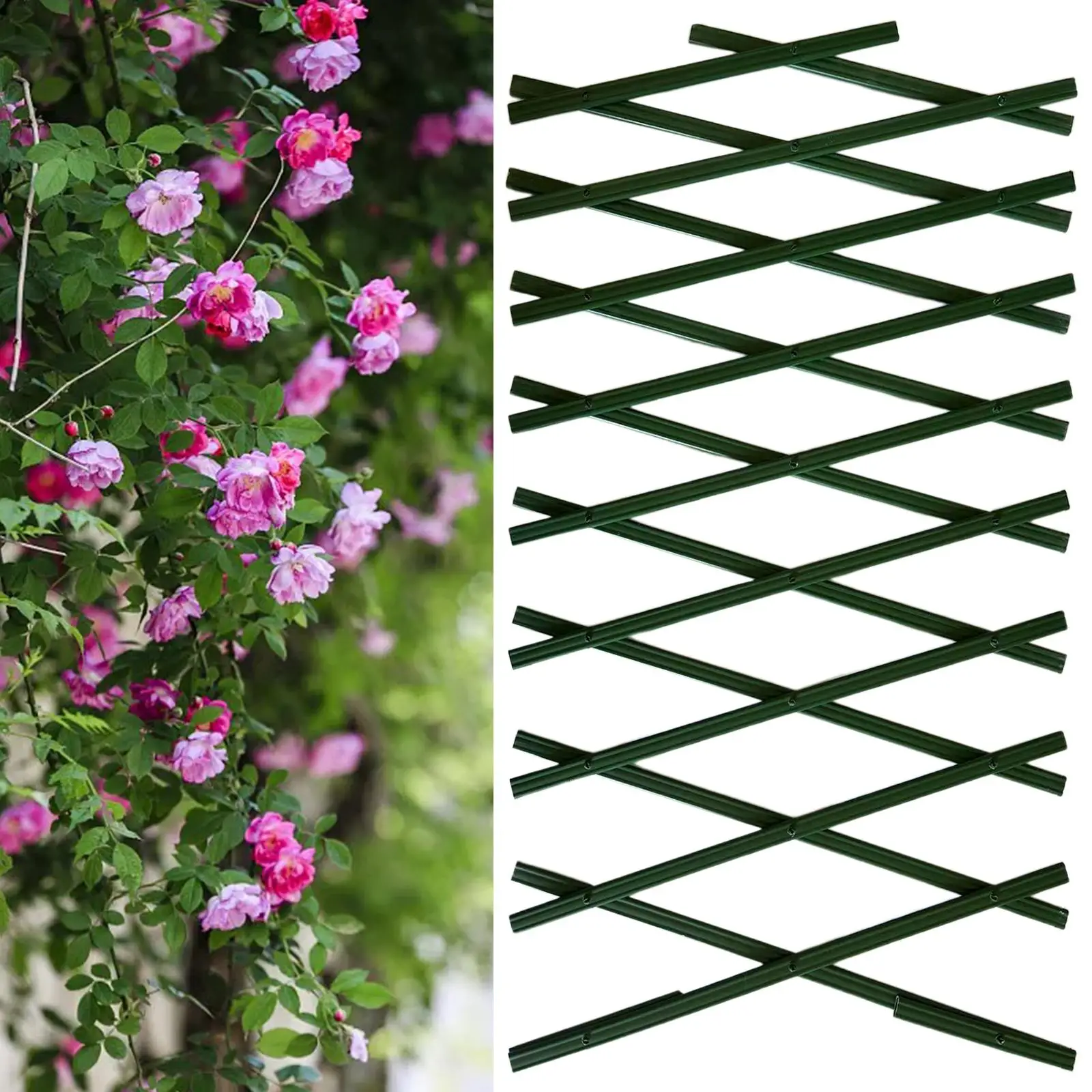 Plastic Garden Fence Retractable Climbing Plants Wall Trellis for Courtyard Lawn Decor
